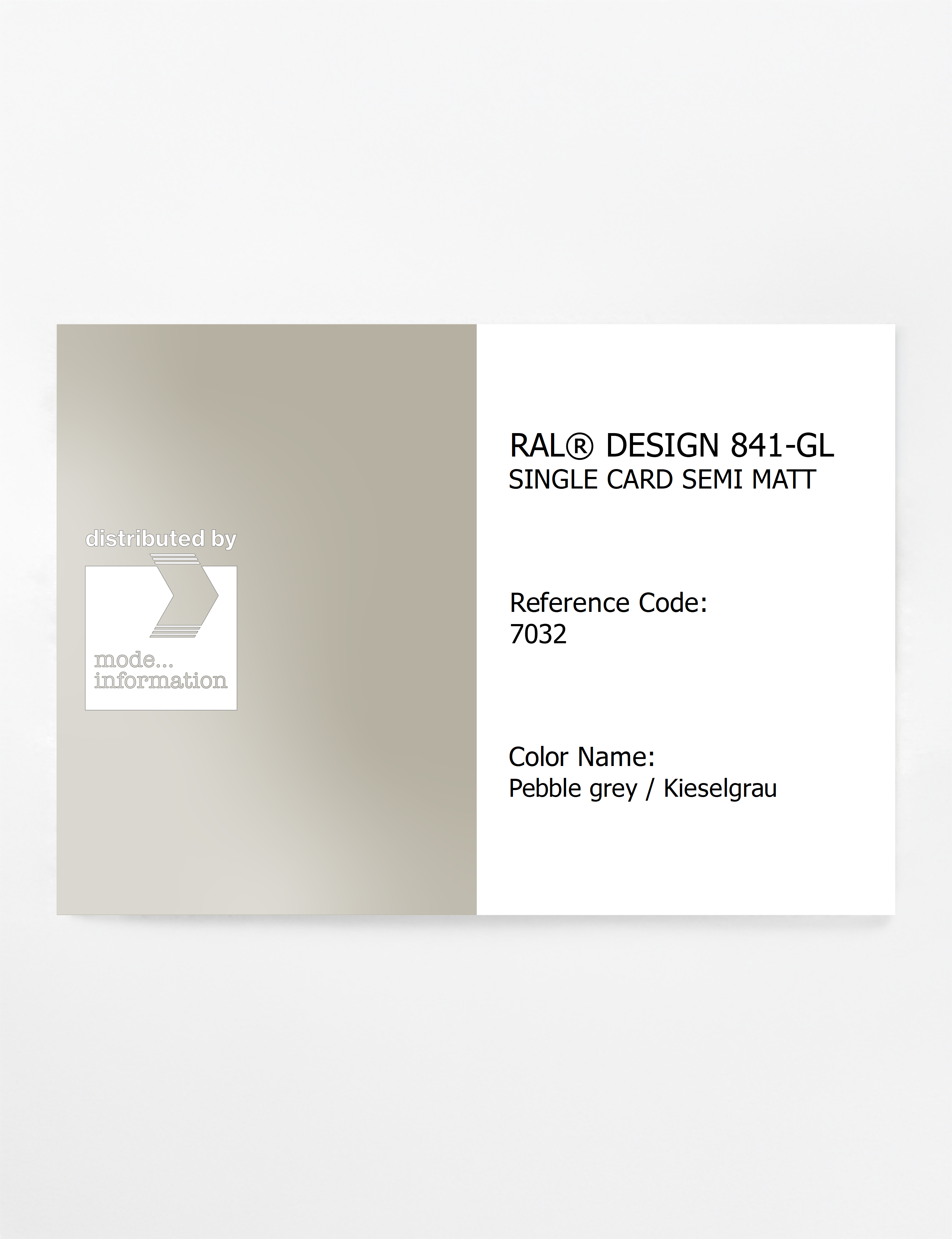 Product image 1 of the product “RAL® CLASSIC 841-GL SINGLE CARD 7032 Pebble grey / Kieselgrau ”