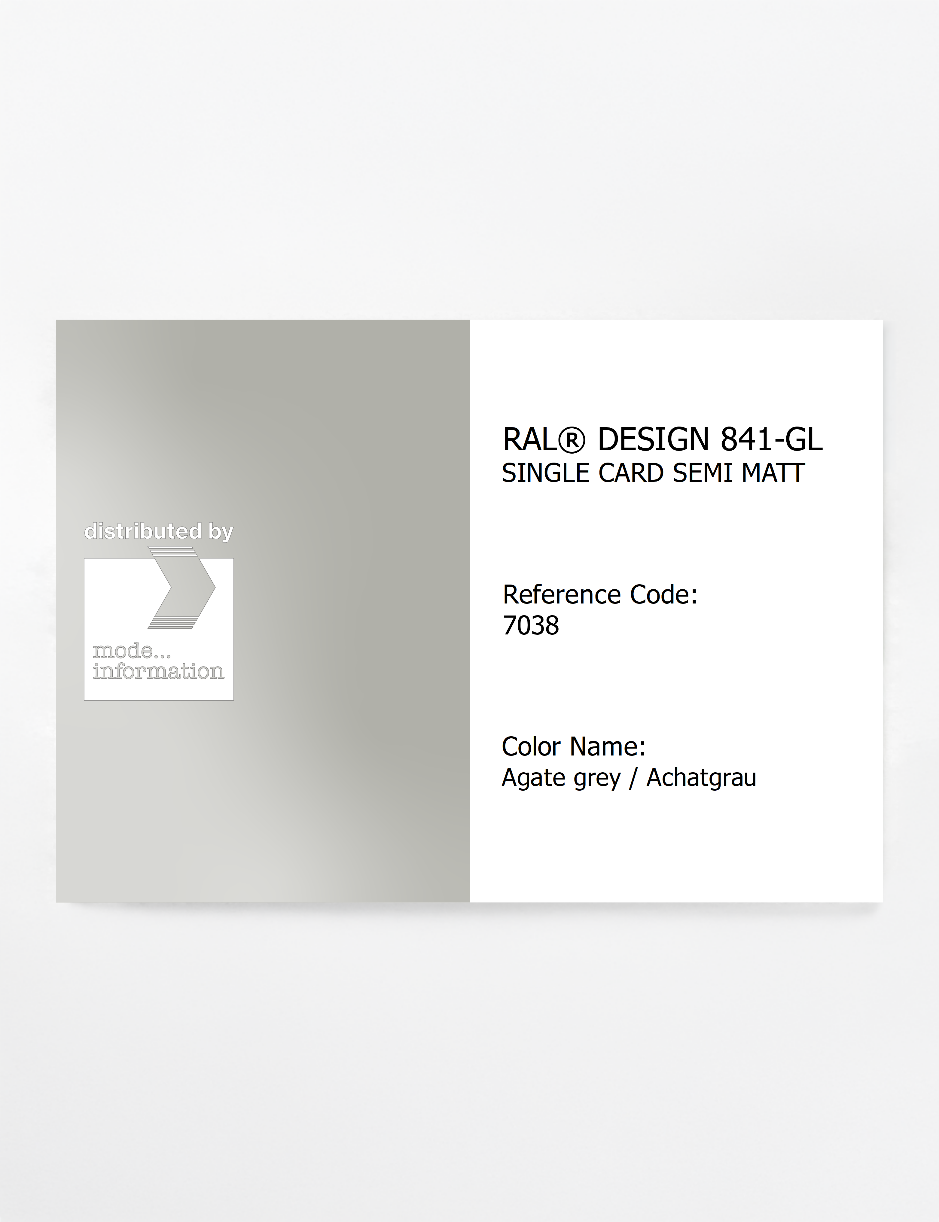 Product image 1 of the product “RAL® CLASSIC 841-GL SINGLE CARD 7038 Agate grey / Achatgrau ”