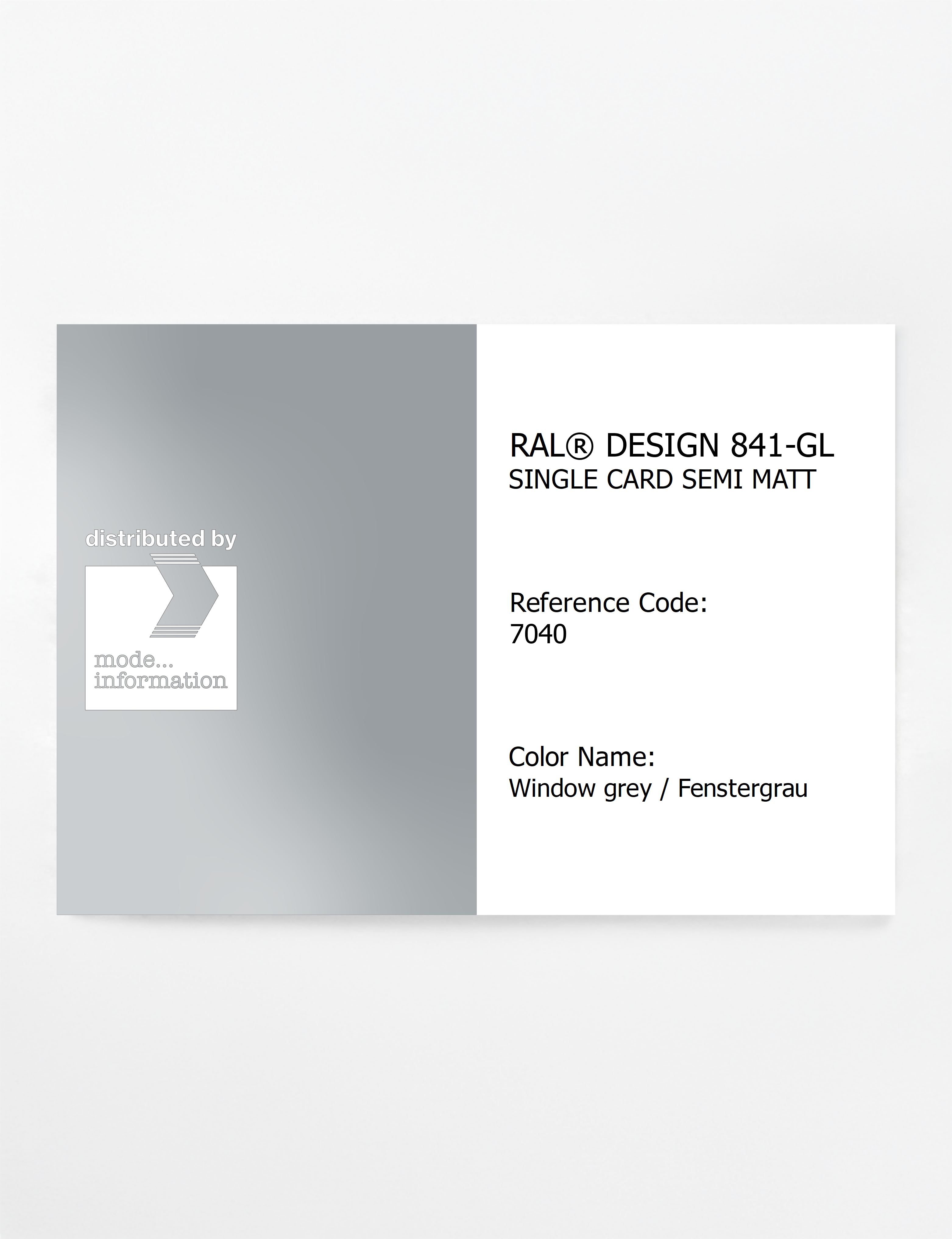 Product image 1 of the product “RAL® CLASSIC 841-GL SINGLE CARD 7040 Window grey / Fenstergrau ”