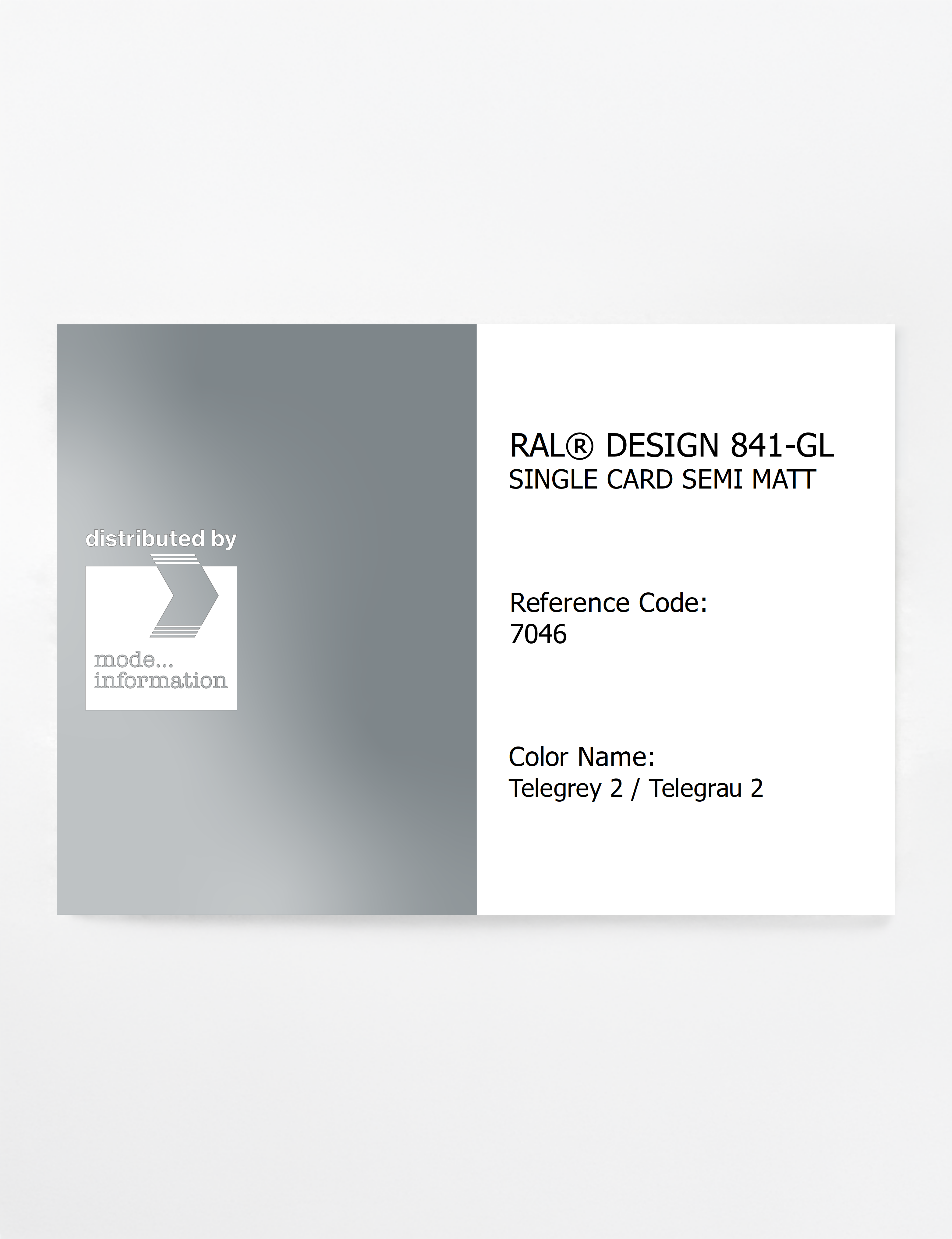 Artikelbild 1 des Artikels “RAL® CLASSIC 841-GL SINGLE CARD 7046 Telegrey 2 / Telegrau 2 “