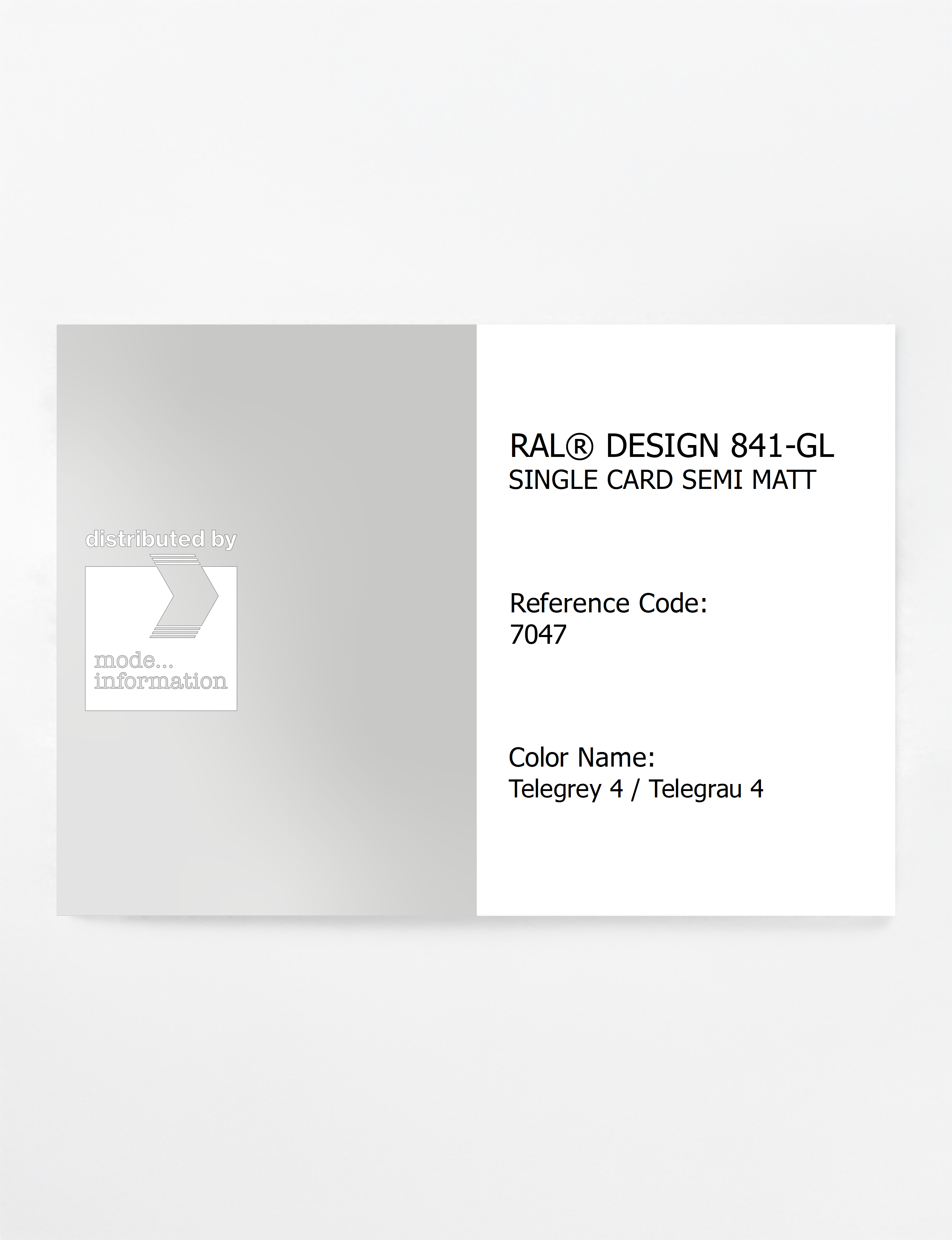 Product image 1 of the product “RAL® CLASSIC 841-GL SINGLE CARD 7047 Telegrey 4 / Telegrau 4 ”