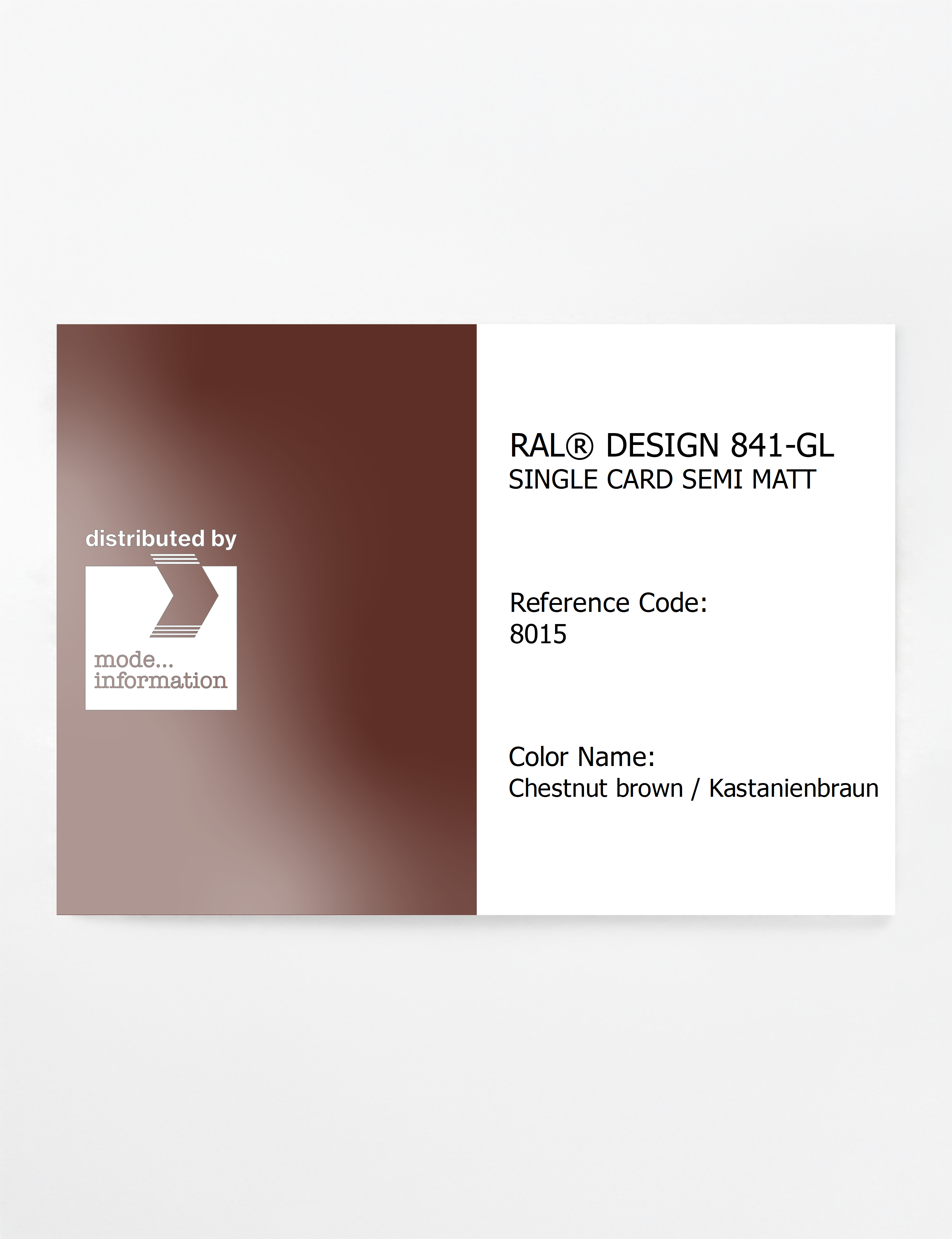 Product image 1 of the product “RAL® CLASSIC 841-GL SINGLE CARD 8015 Chestnut brown / Kastanienbraun ”