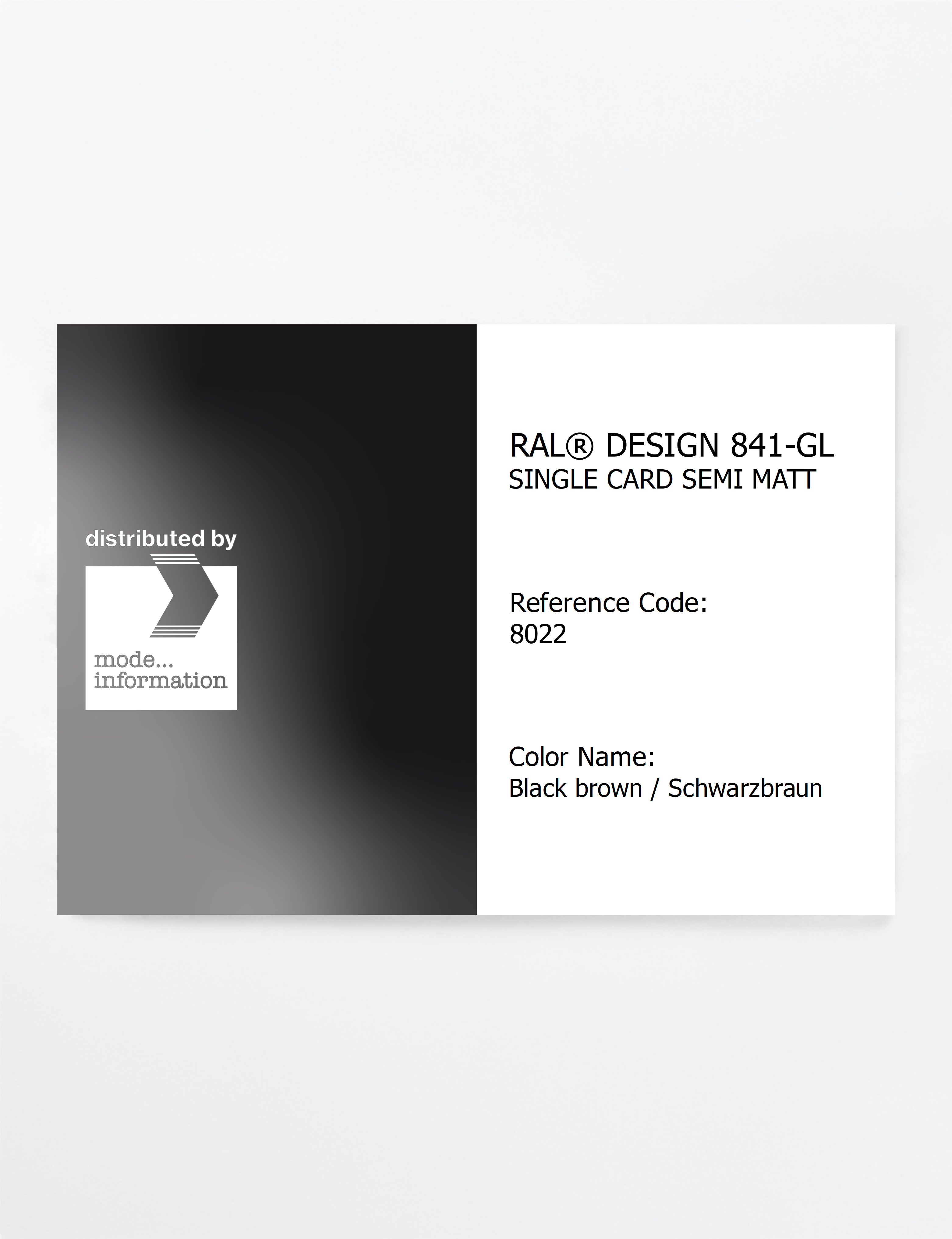 Artikelbild 1 des Artikels “RAL® CLASSIC 841-GL SINGLE CARD 8022 Black brown / Schwarzbraun “
