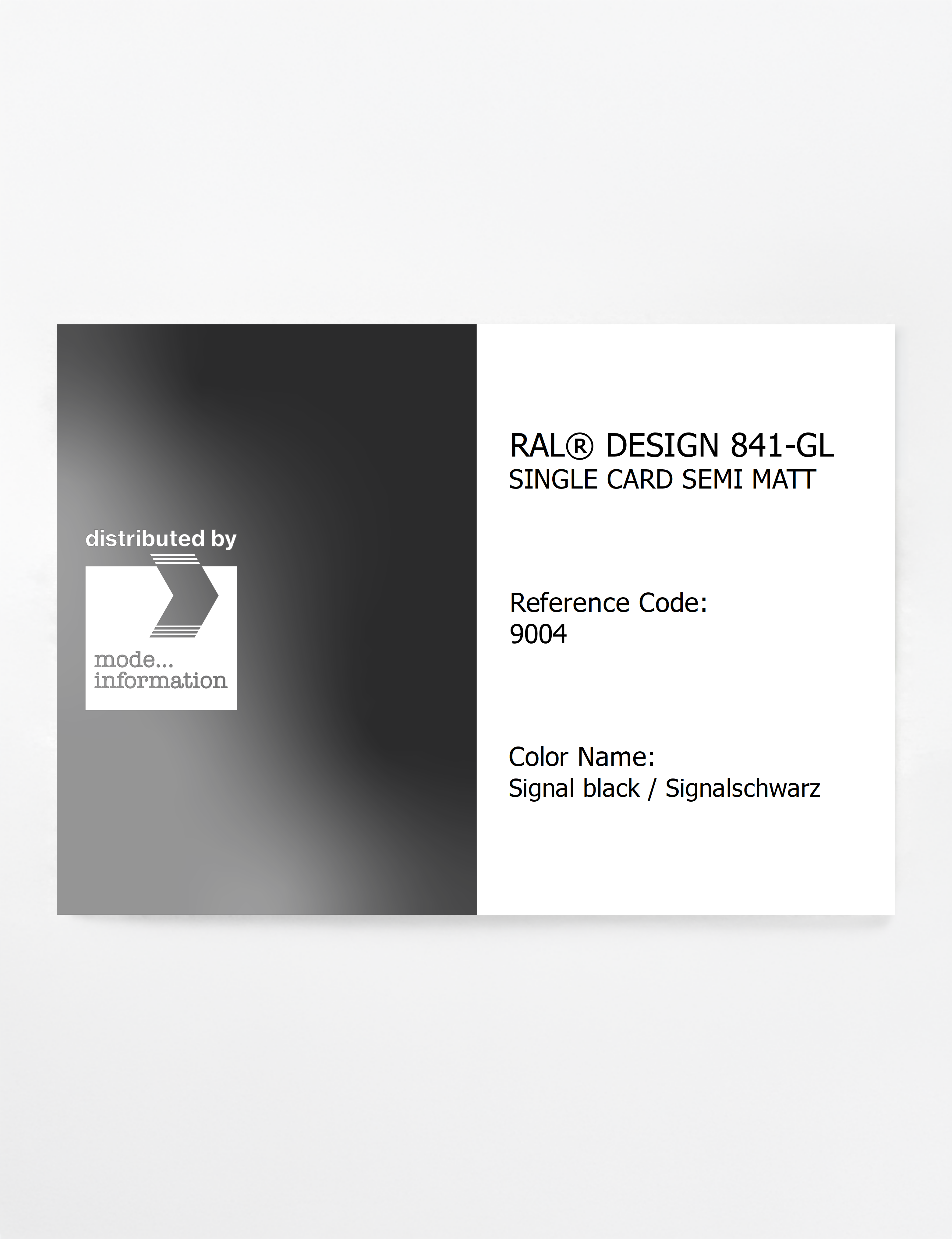 Product image 1 of the product “RAL® CLASSIC 841-GL SINGLE CARD 9004 Signal black / Signalschwarz ”