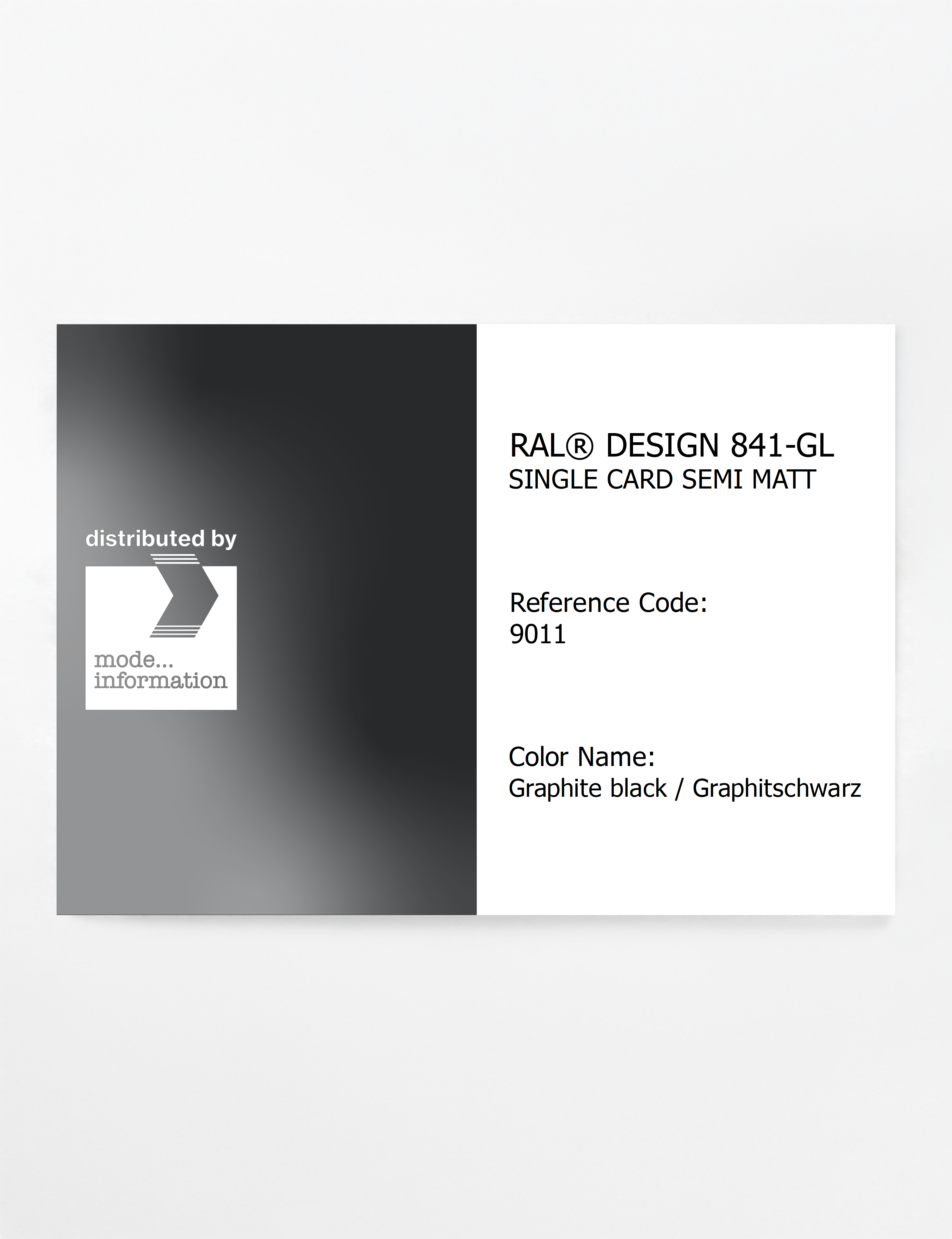 Product image 1 of the product “RAL® CLASSIC 841-GL SINGLE CARD 9011 Graphite black / Graphitschwarz ”