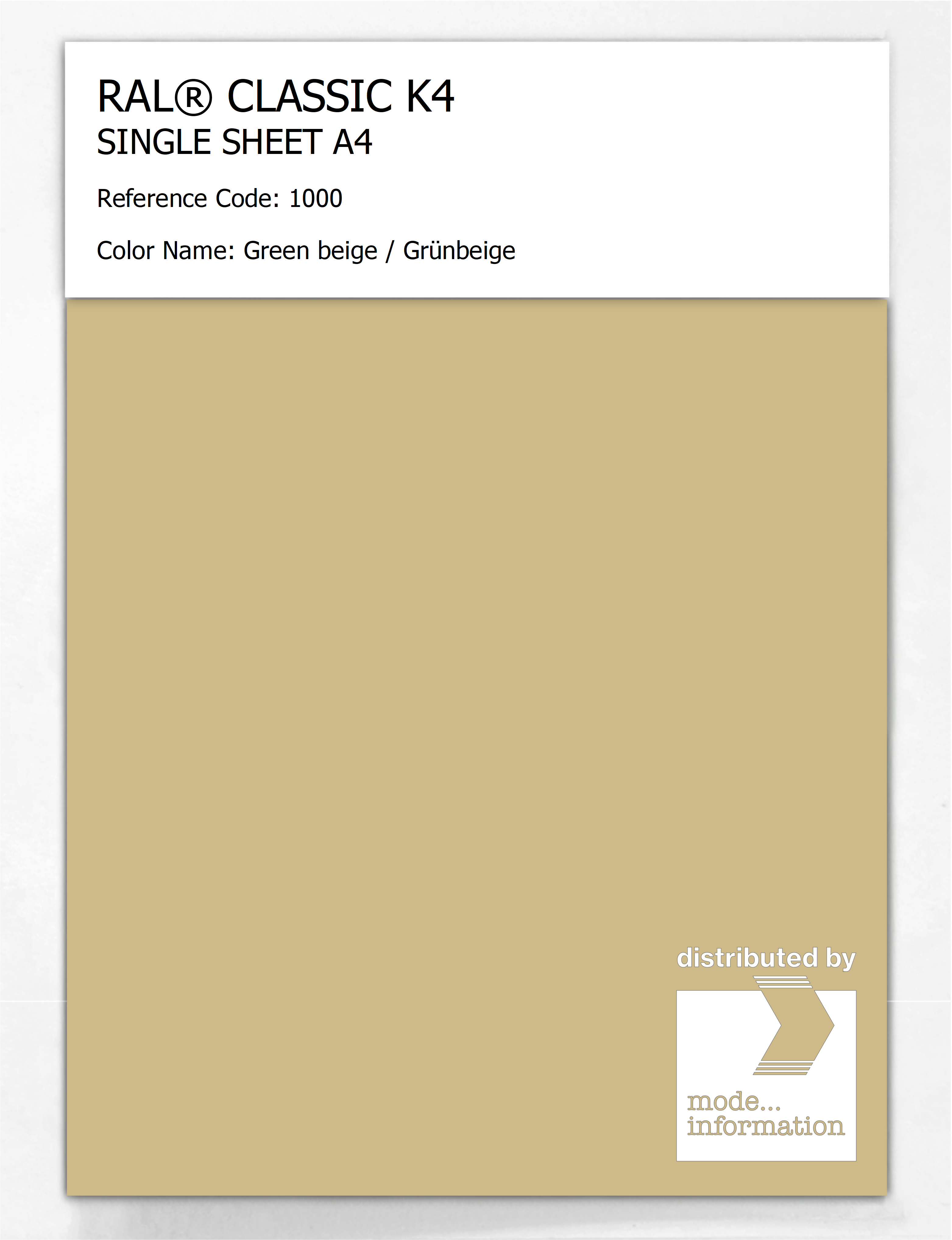 Product image 1 of the product “RAL K4 Single Sheet DIN A4 Semi matt ”
