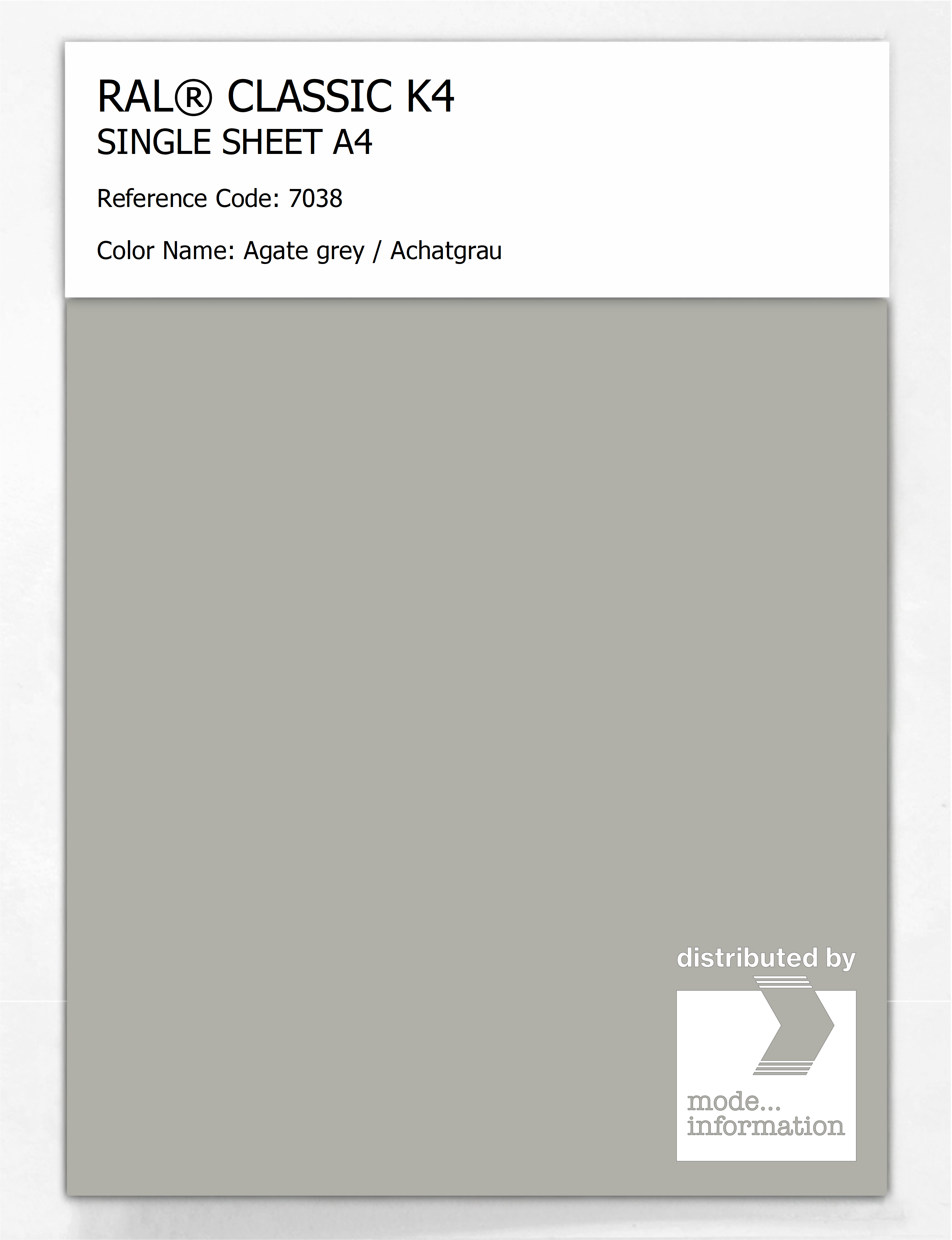 Artikelbild 1 des Artikels “RAL® CLASSIC K4 SHEET SEMI MATT A4 7038 Agate grey / Achatgrau “