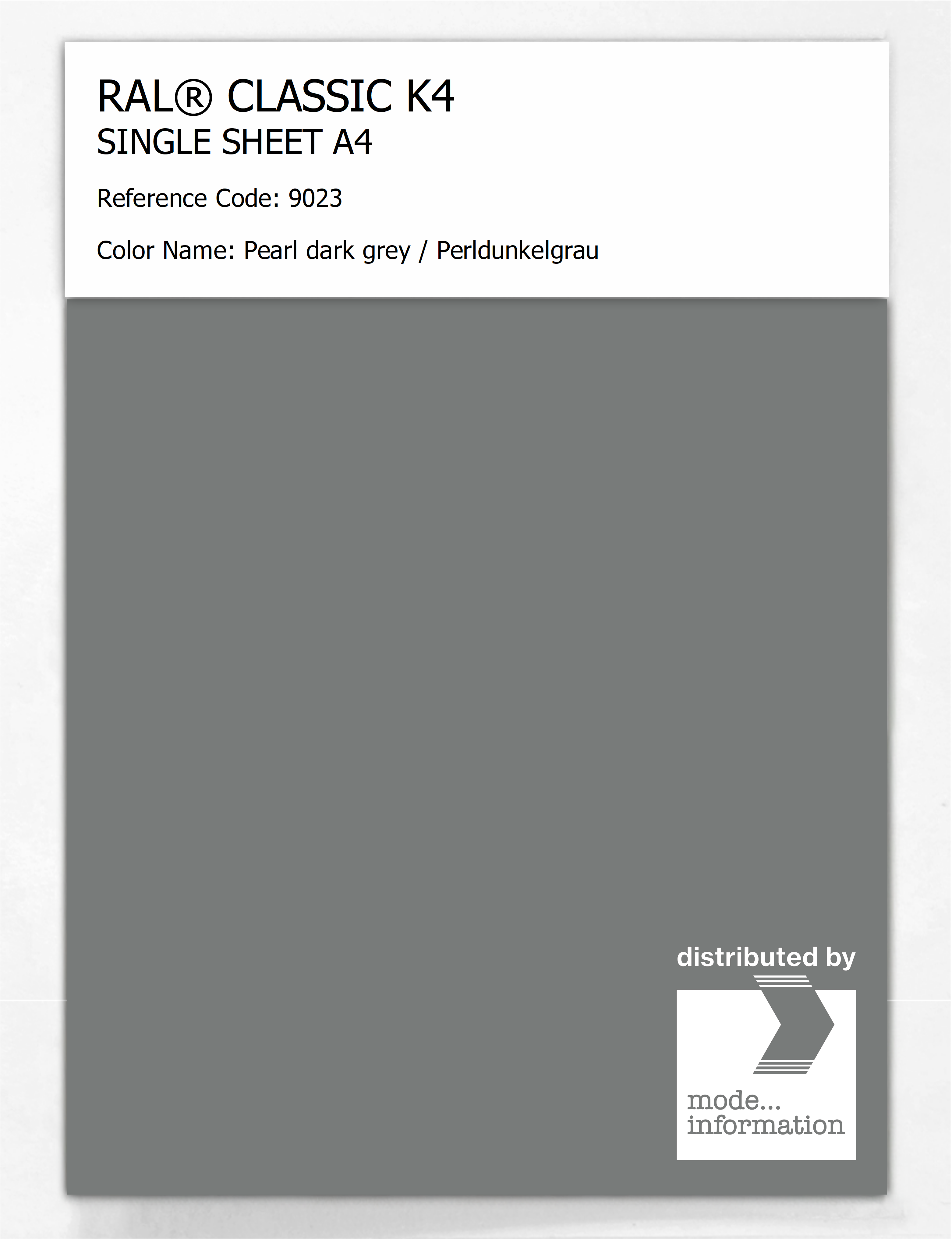 Artikelbild 1 des Artikels “RAL® CLASSIC K4 SHEET SEMI MATT A4 9023 Pearl dark grey / Perldunkelgrau “