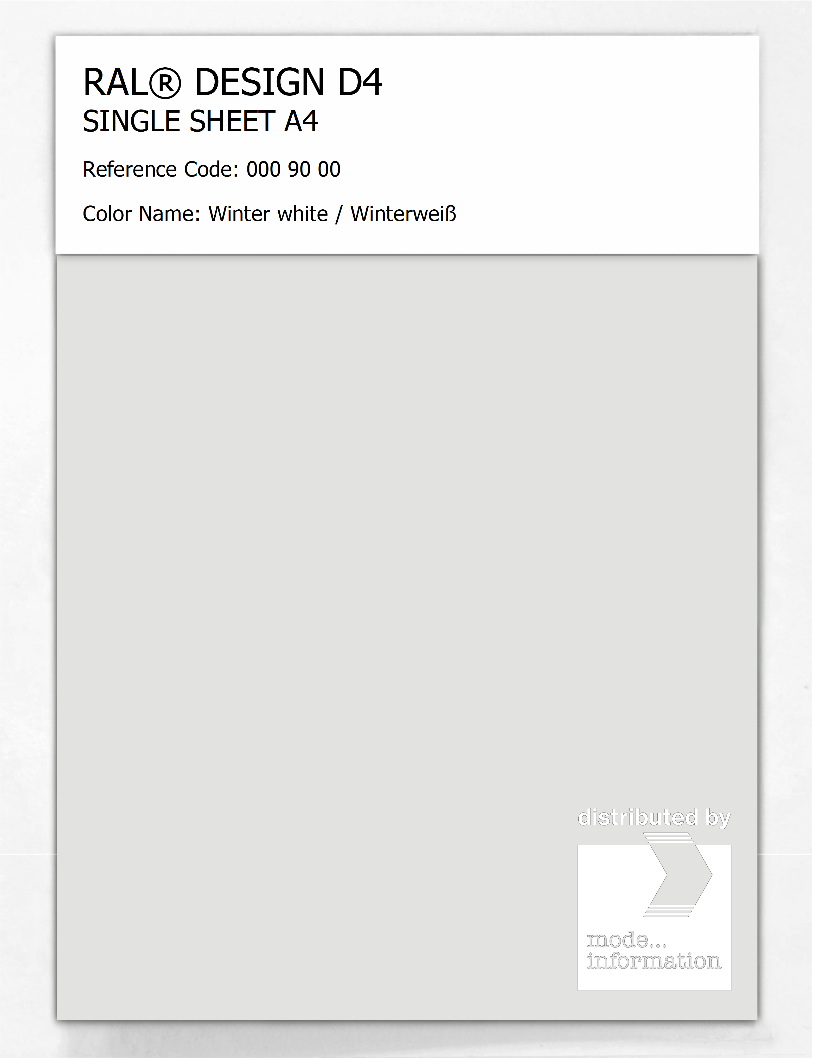 Artikelbild 1 des Artikels “RAL® DESIGN D4 SINGLE SHEET A4 000 90 00 Winter white / Winterweiß “
