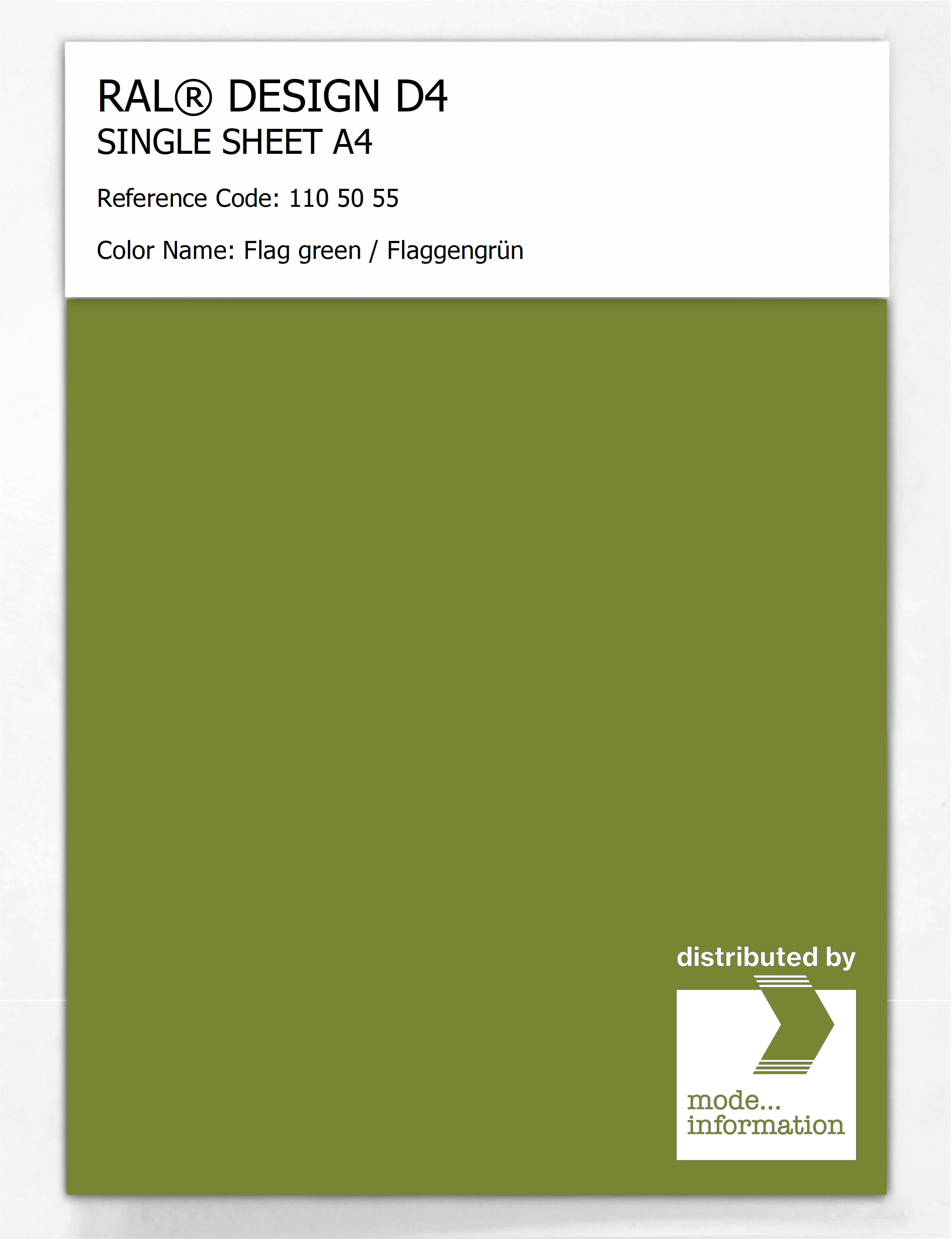 Product image 1 of the product “RAL® DESIGN D4 SINGLE SHEET A4 110 50 55 Flag green / Flaggengrün ”