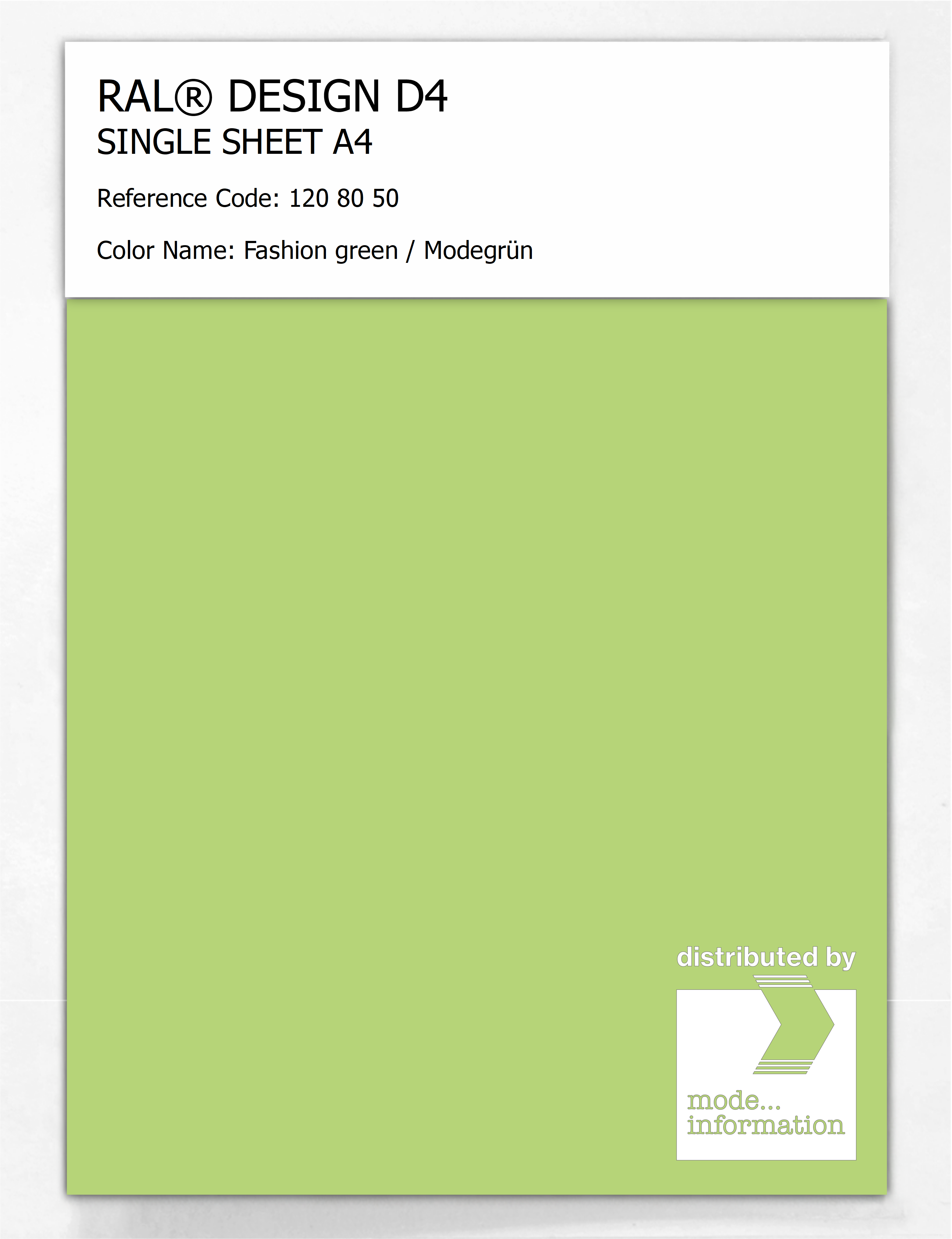 Artikelbild 1 des Artikels “RAL® DESIGN D4 SINGLE SHEET A4 120 80 50 Fashion green / Modegrün “