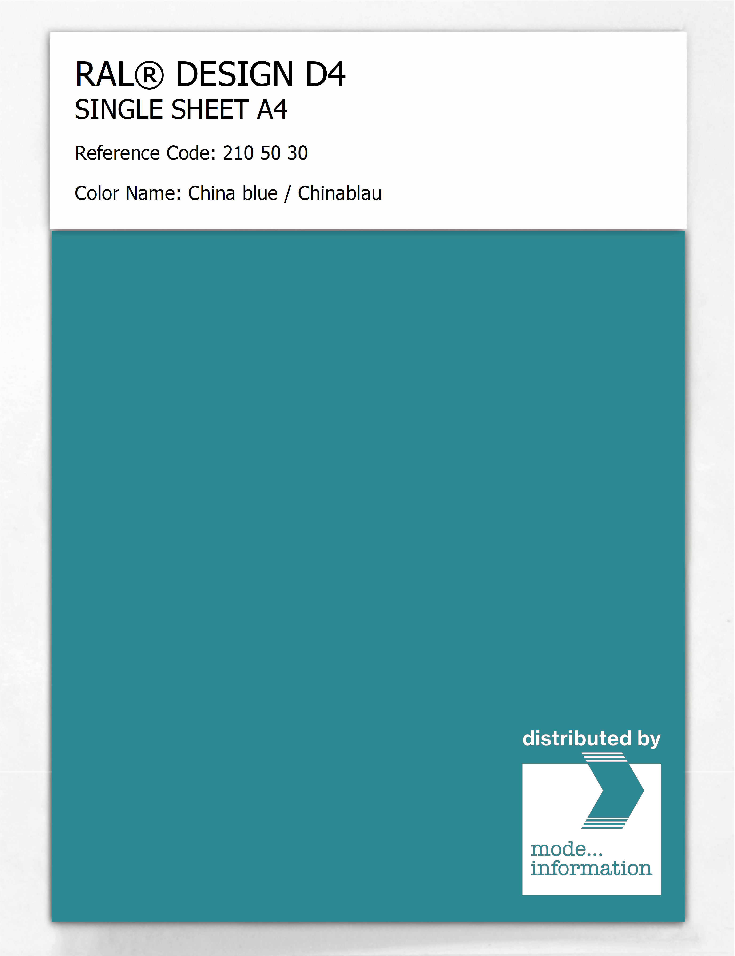 Artikelbild 1 des Artikels “RAL® DESIGN D4 SINGLE SHEET A4 210 50 30 China blue / Chinablau “