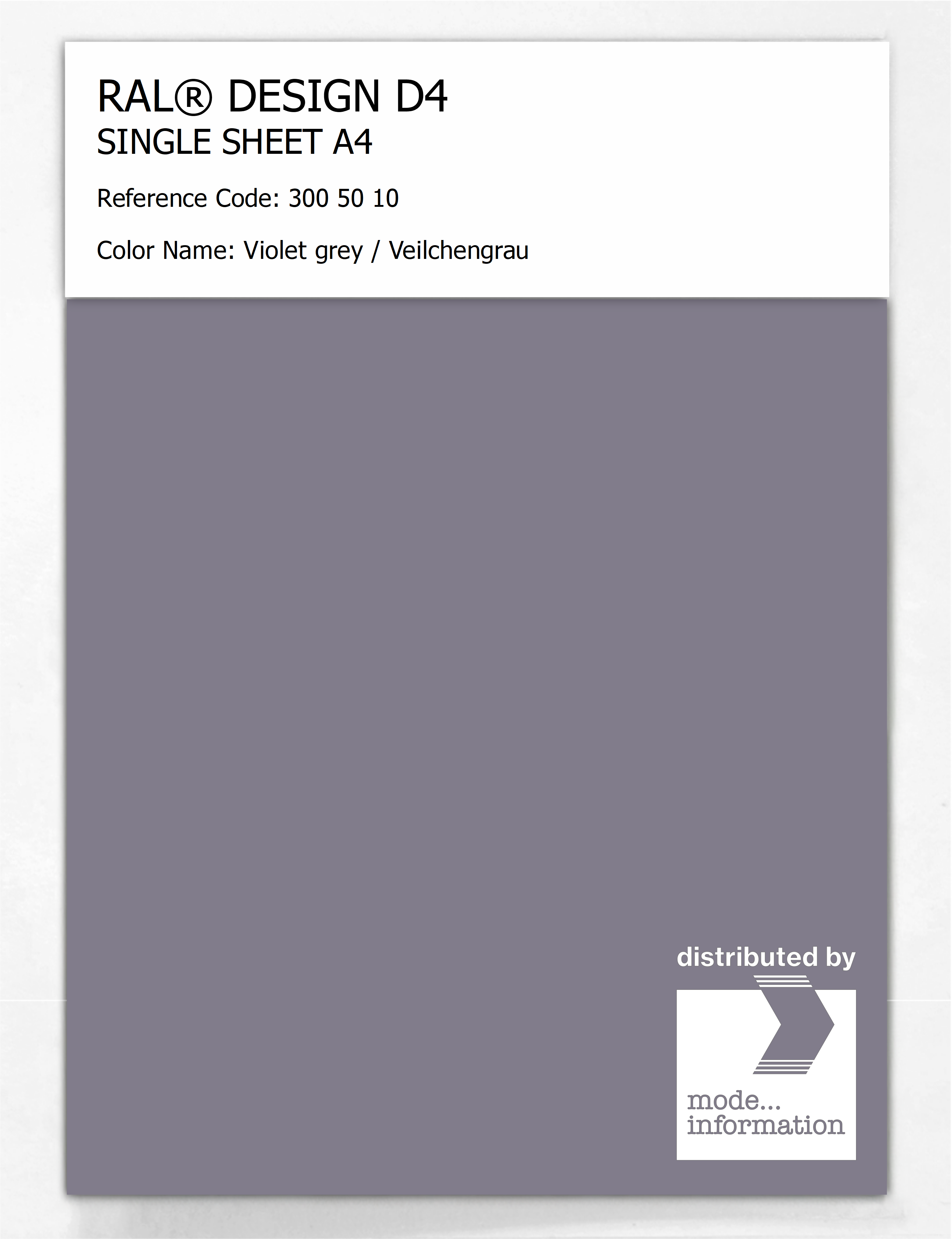Artikelbild 1 des Artikels “RAL® DESIGN D4 SINGLE SHEET A4 300 50 10 Violet grey / Veilchengrau “