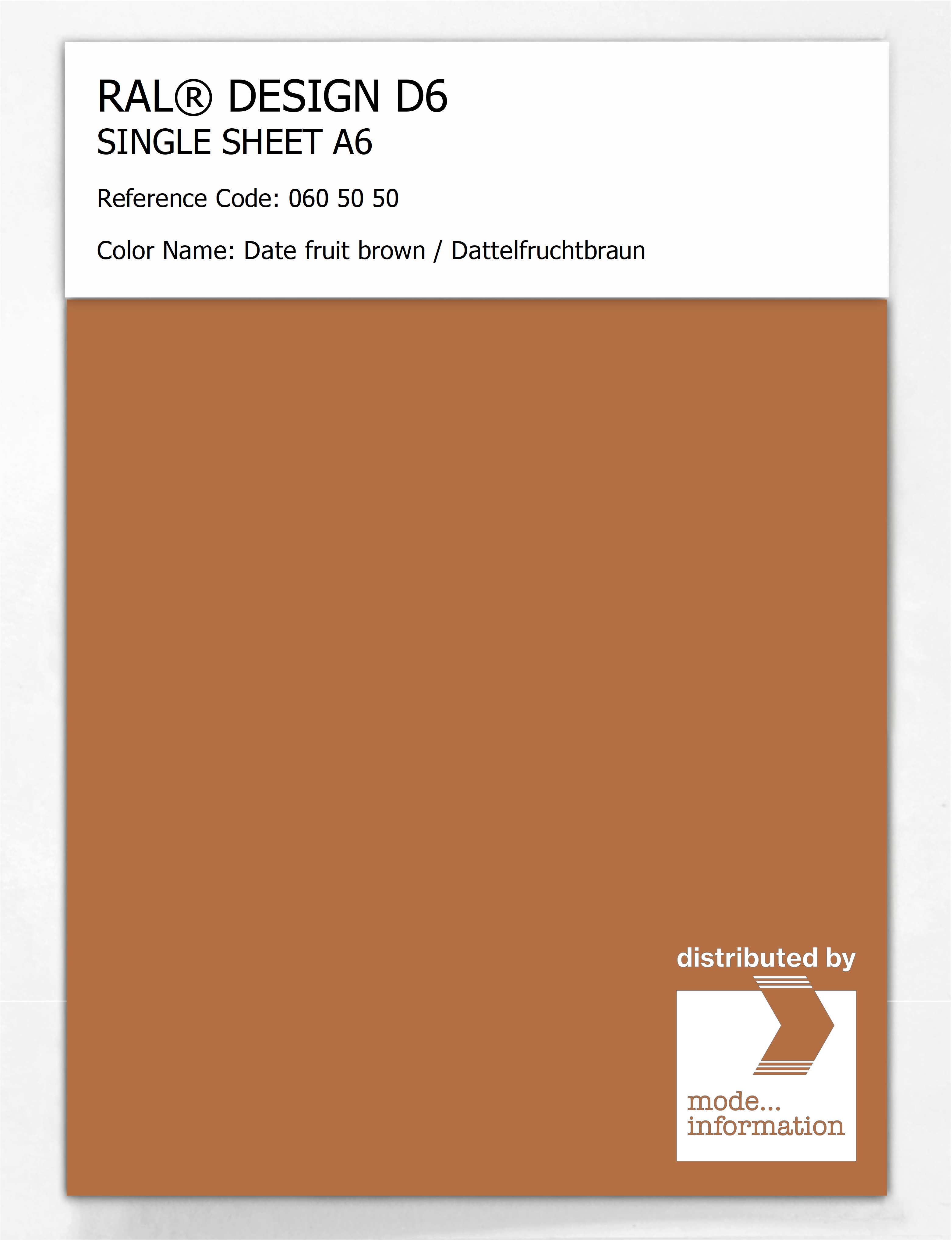 Artikelbild 1 des Artikels “RAL® DESIGN D6 SINGLE SHEET A6 060 50 50 Date fruit brown / Dattelfruchtbraun “