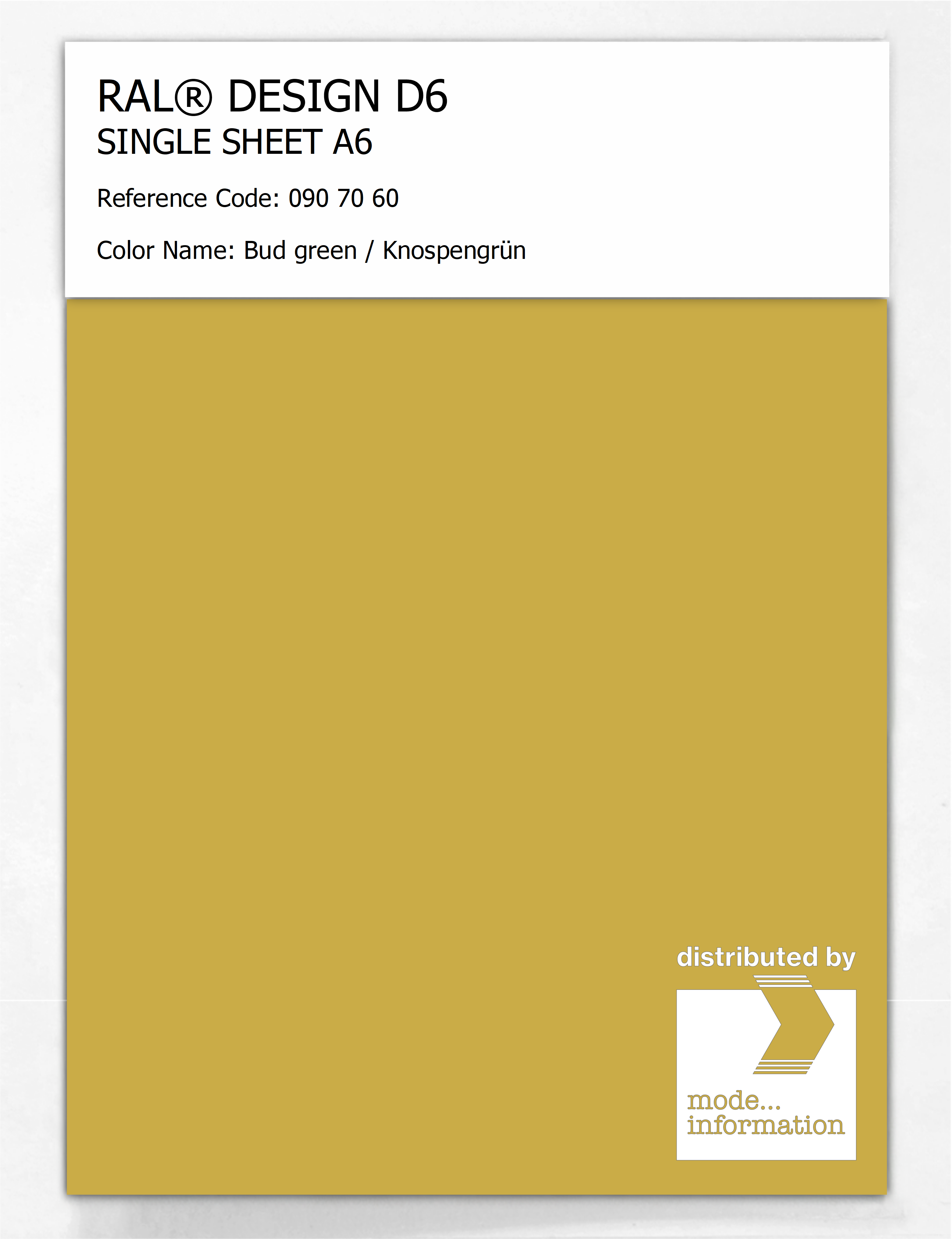 Artikelbild 1 des Artikels “RAL® DESIGN D6 SINGLE SHEET A6 090 70 60 Bud green / Knospengrün “