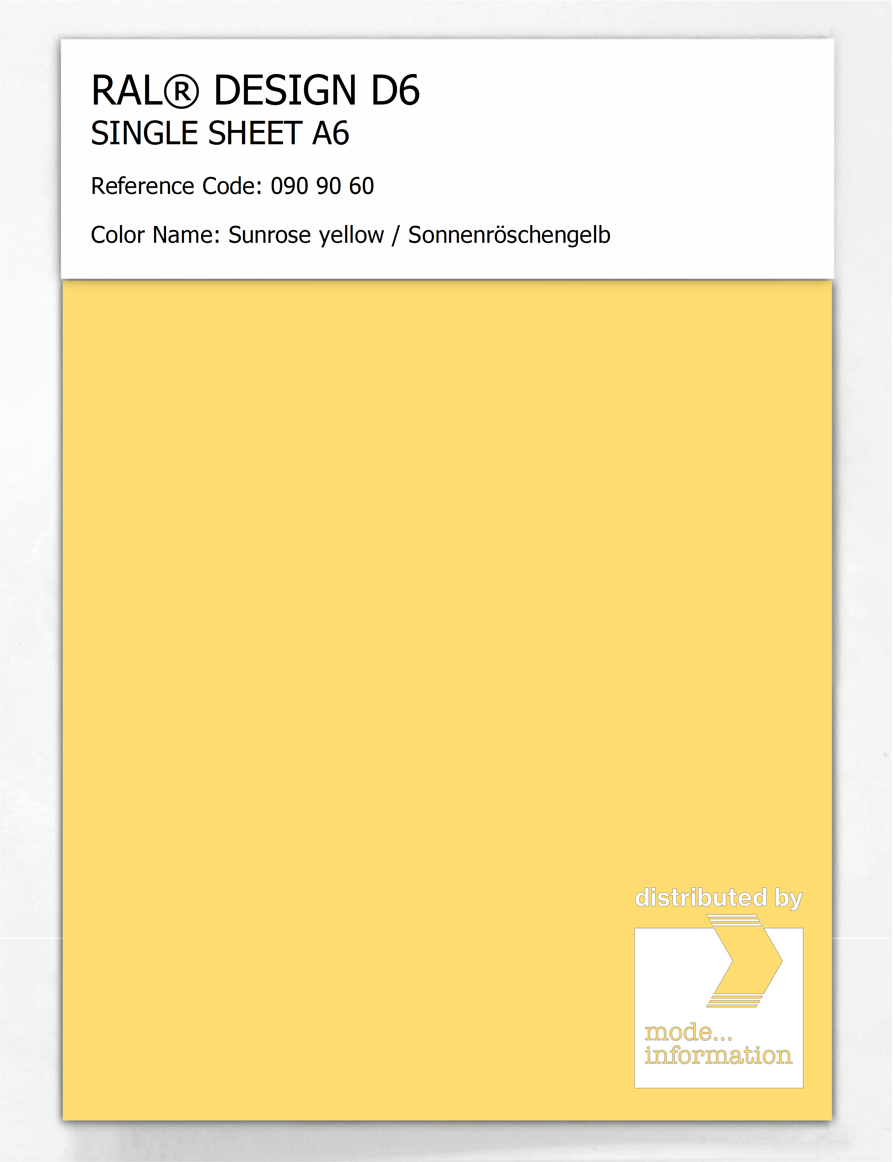 Artikelbild 1 des Artikels “RAL® DESIGN D6 SINGLE SHEET A6 090 90 60 Sunrose yellow / Sonnenröschengelb “