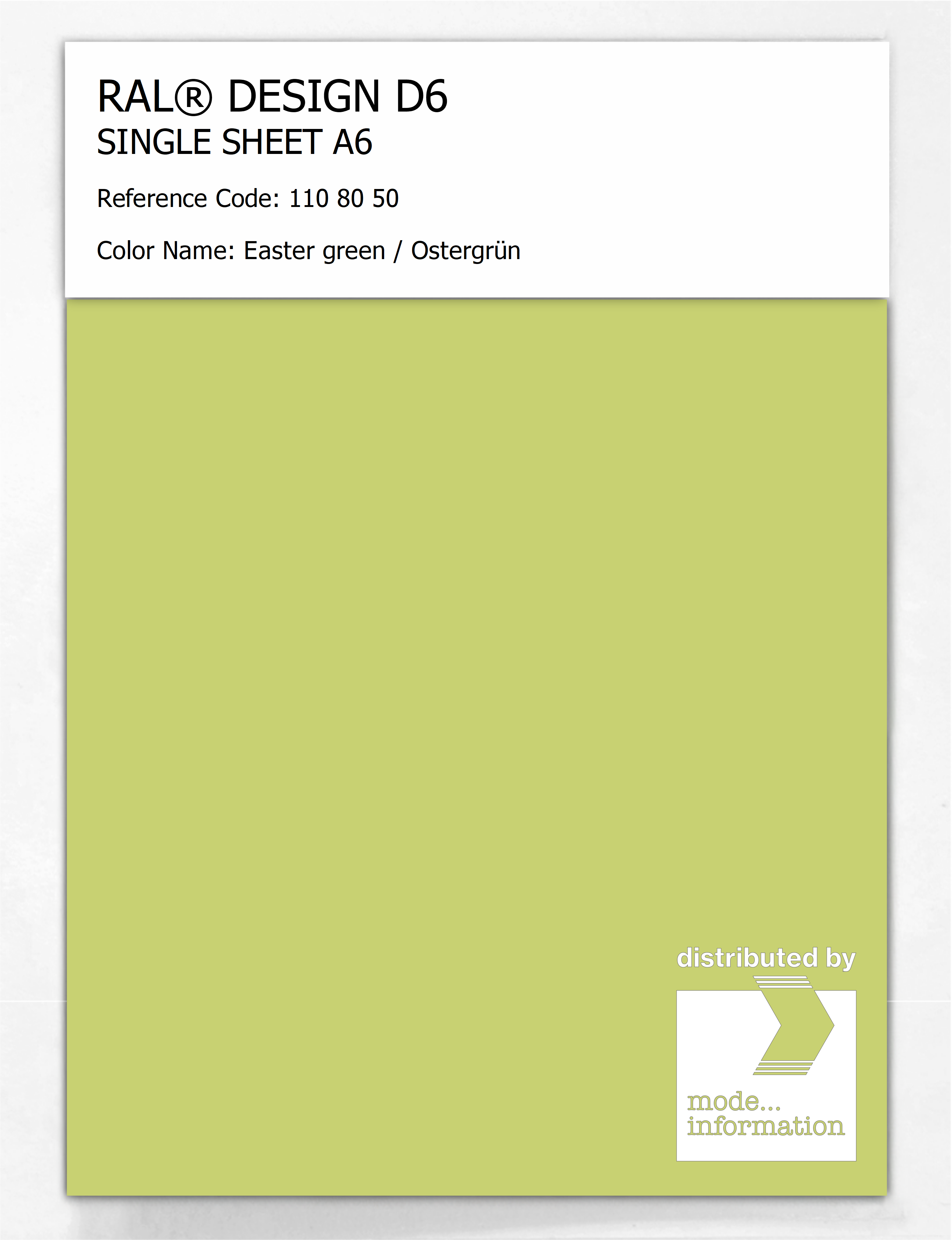 Artikelbild 1 des Artikels “RAL® DESIGN D6 SINGLE SHEET A6 110 80 50 Easter green / Ostergrün “