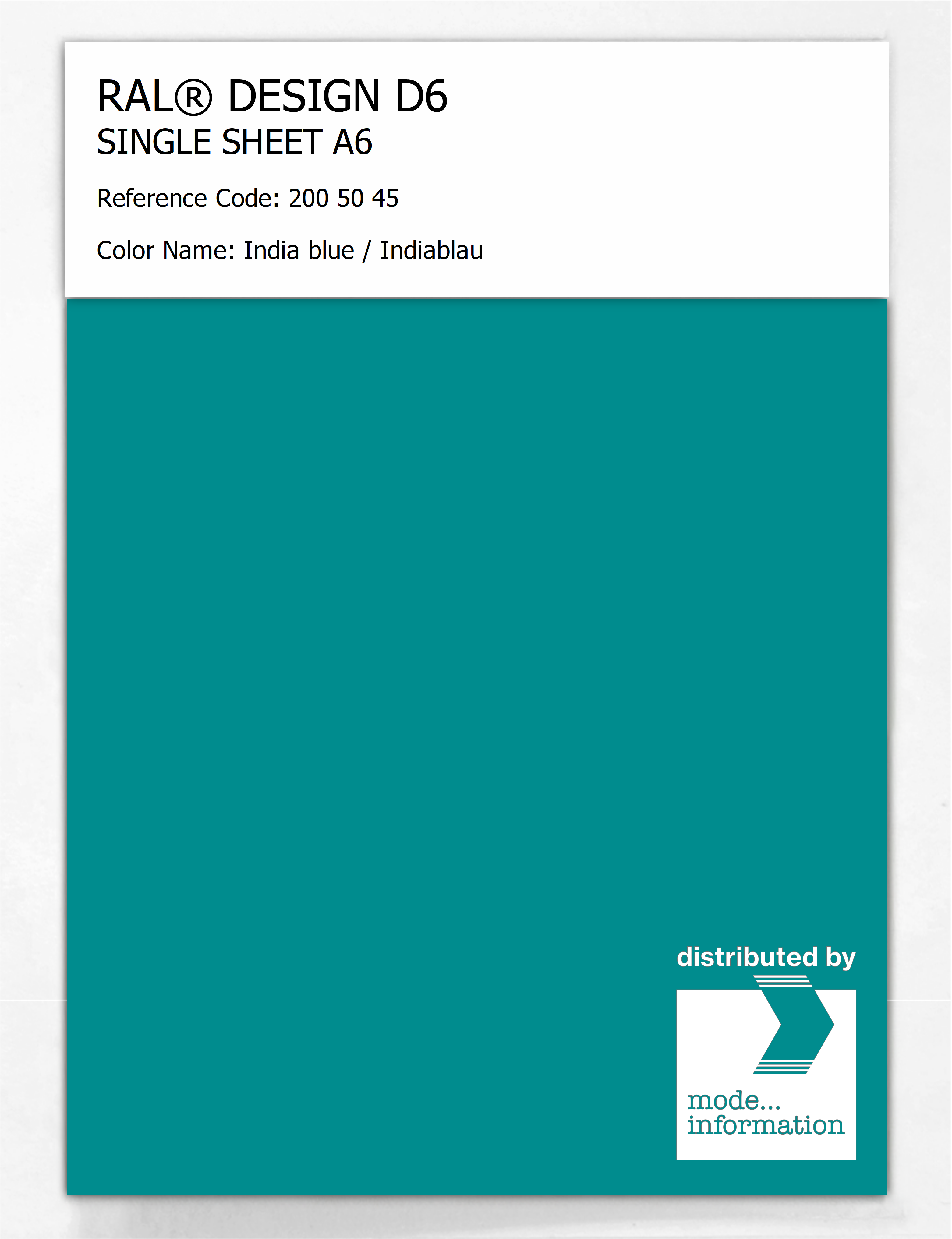 Artikelbild 1 des Artikels “RAL® DESIGN D6 SINGLE SHEET A6 200 50 45 India blue / Indiablau “