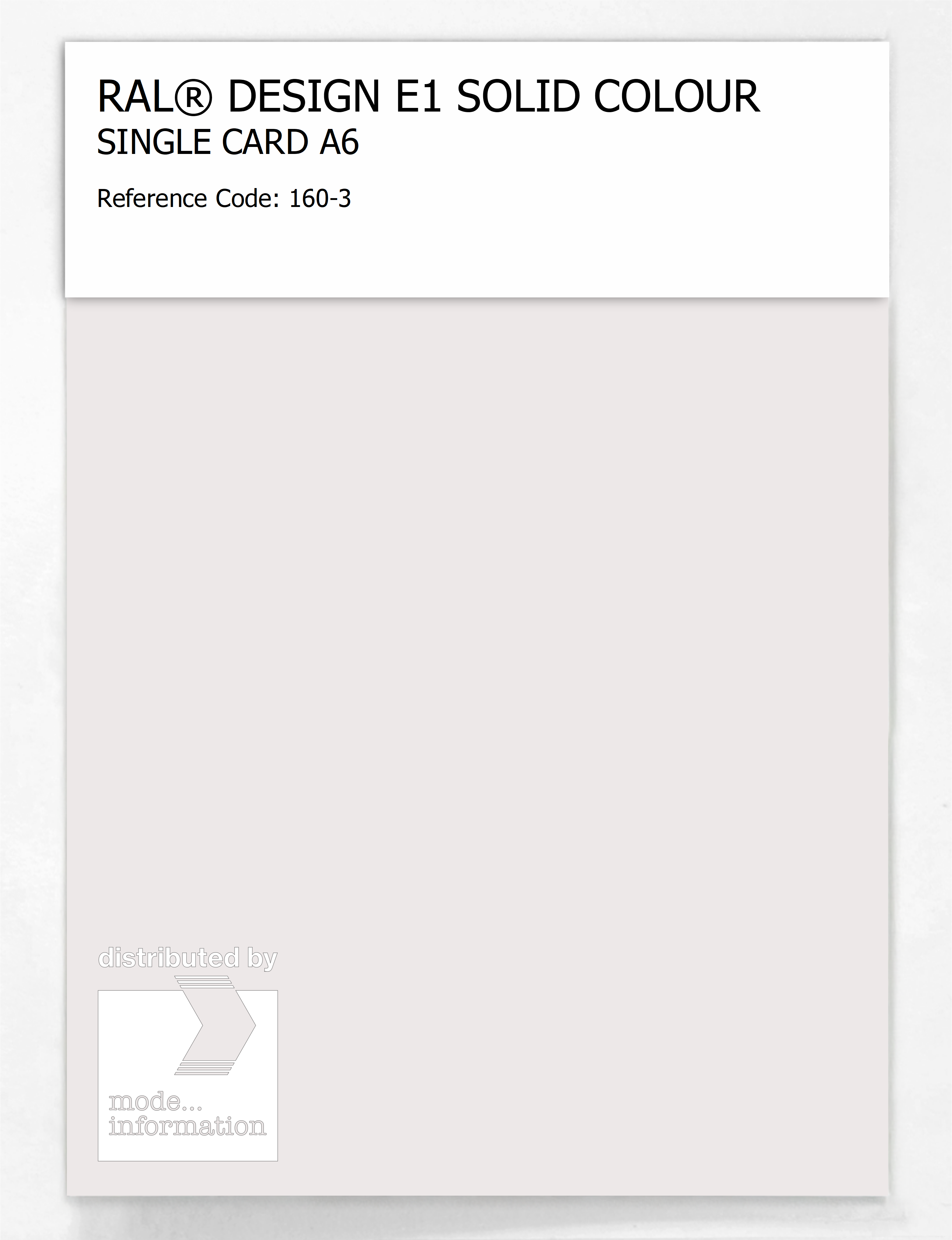 Product image 1 of the product “RAL® EFFECT E1 SINGLE CARD 100 SERIES 160-3 ”