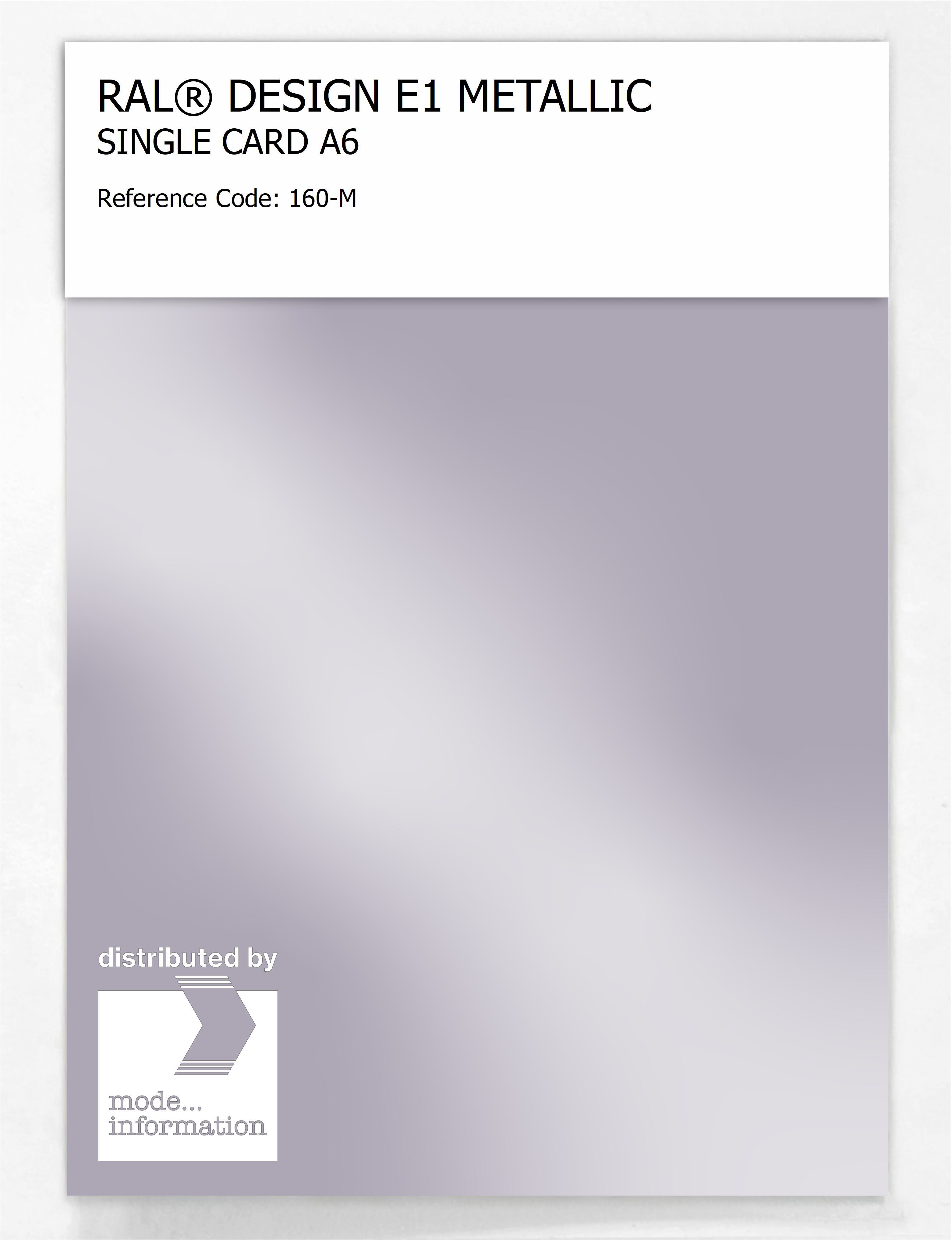 Product image 1 of the product “RAL® EFFECT E1 SINGLE CARD 100 SERIES 160-M METALLIC ”