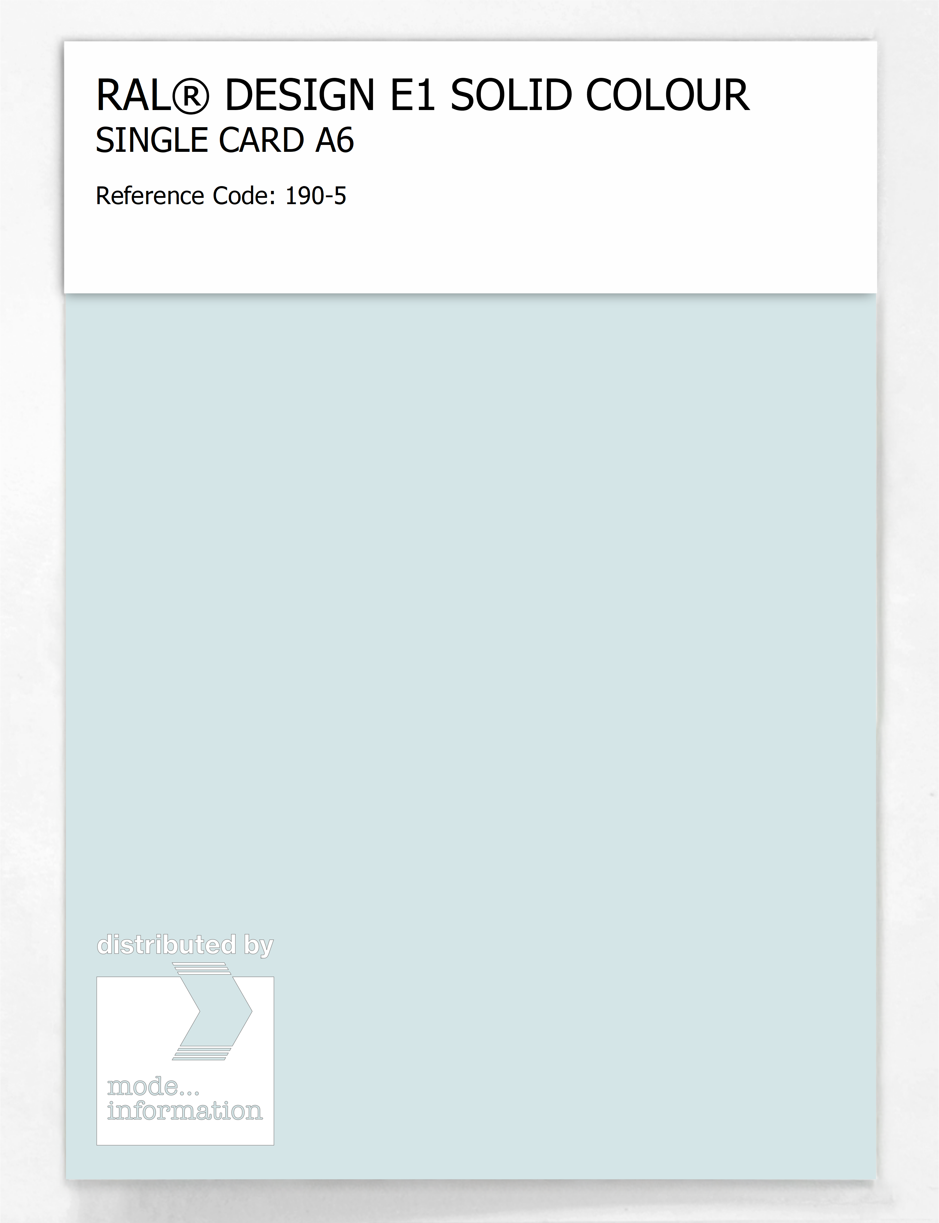 Product image 1 of the product “RAL® EFFECT E1 SINGLE CARD 100 SERIES 190-5 ”