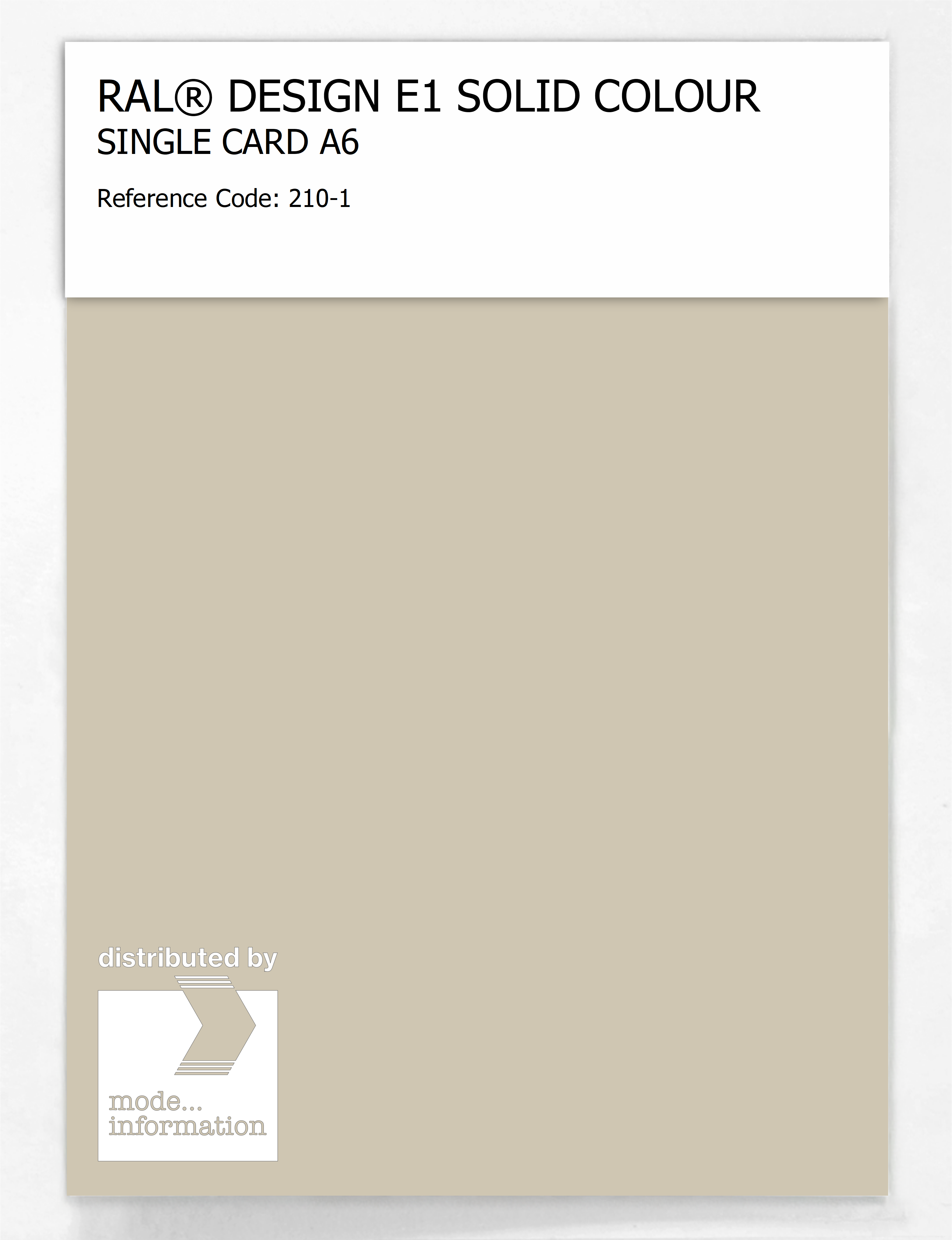 Product image 1 of the product “RAL® EFFECT E1 SINGLE CARD 200 SERIES 210-1 ”