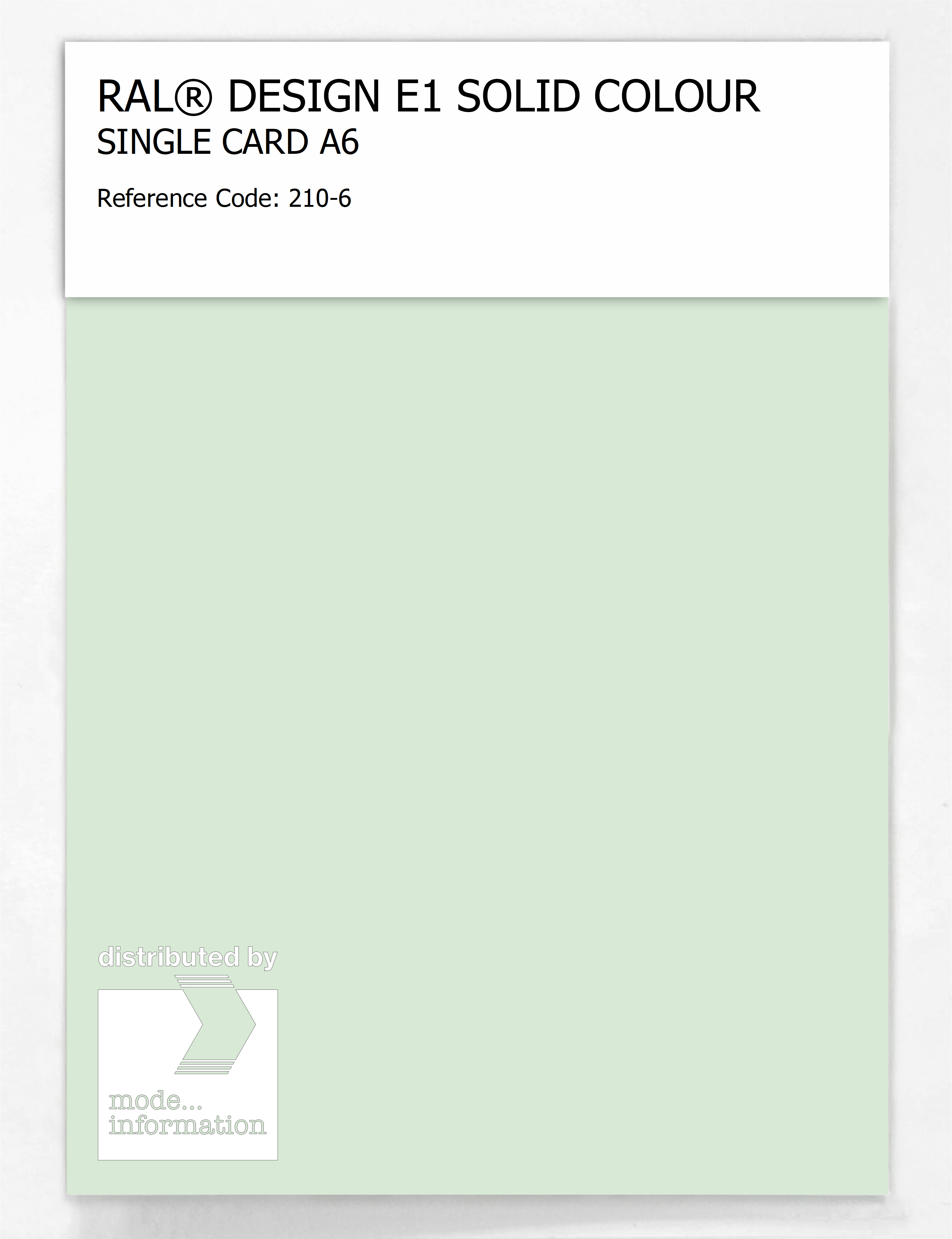 Product image 1 of the product “RAL® EFFECT E1 SINGLE CARD 200 SERIES 210-6 ”