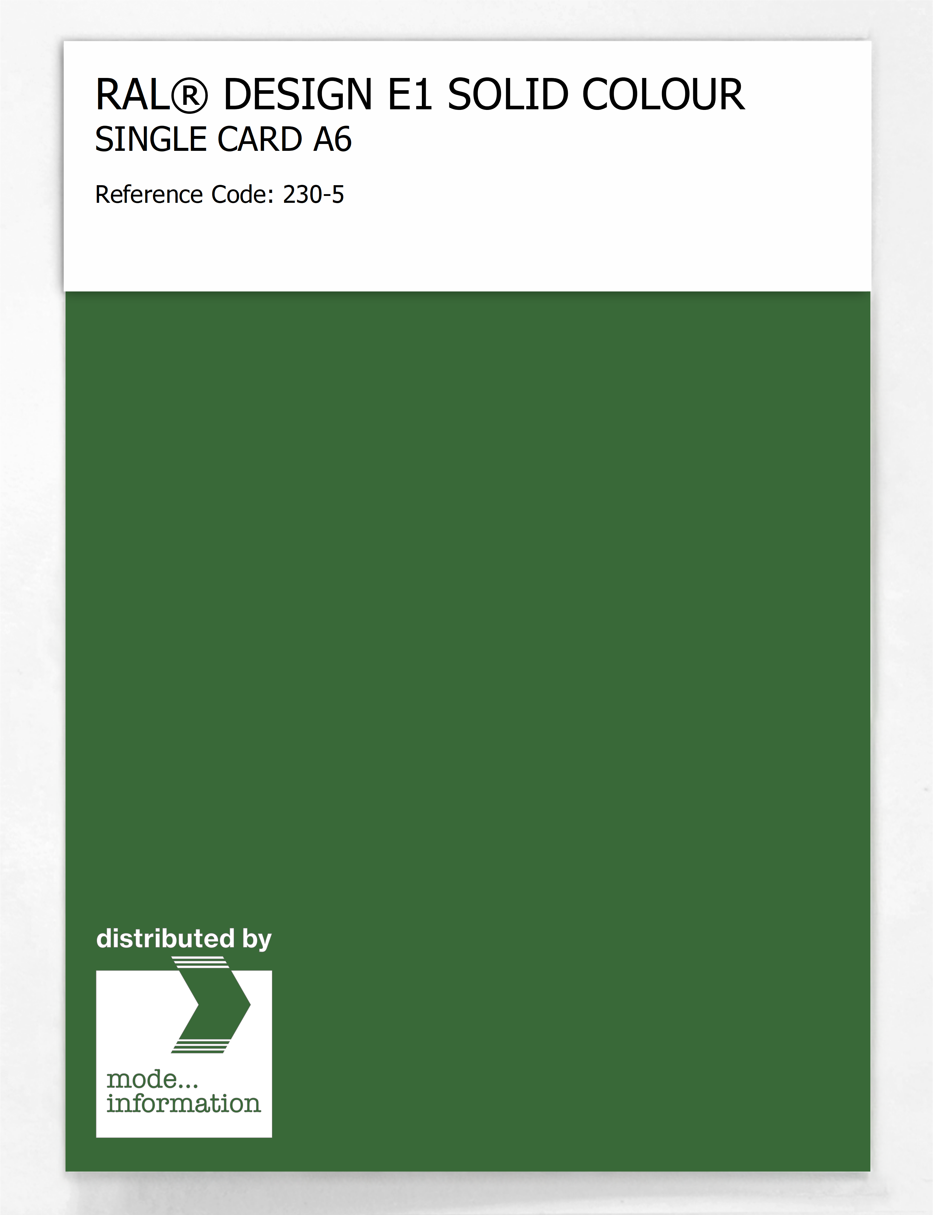Product image 1 of the product “RAL® EFFECT E1 SINGLE CARD 200 SERIES 230-5 ”