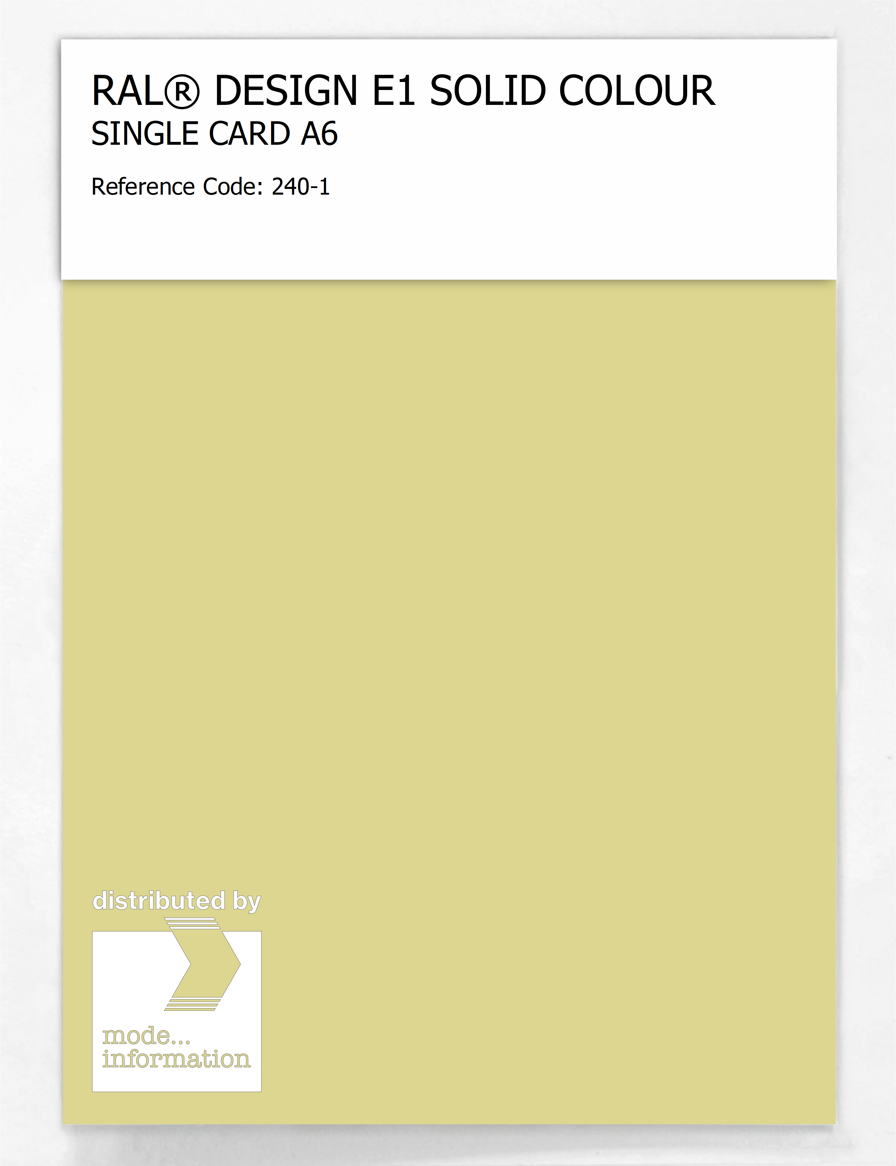 Artikelbild 1 des Artikels “RAL® EFFECT E1 SINGLE CARD 200 SERIES 240-1 “