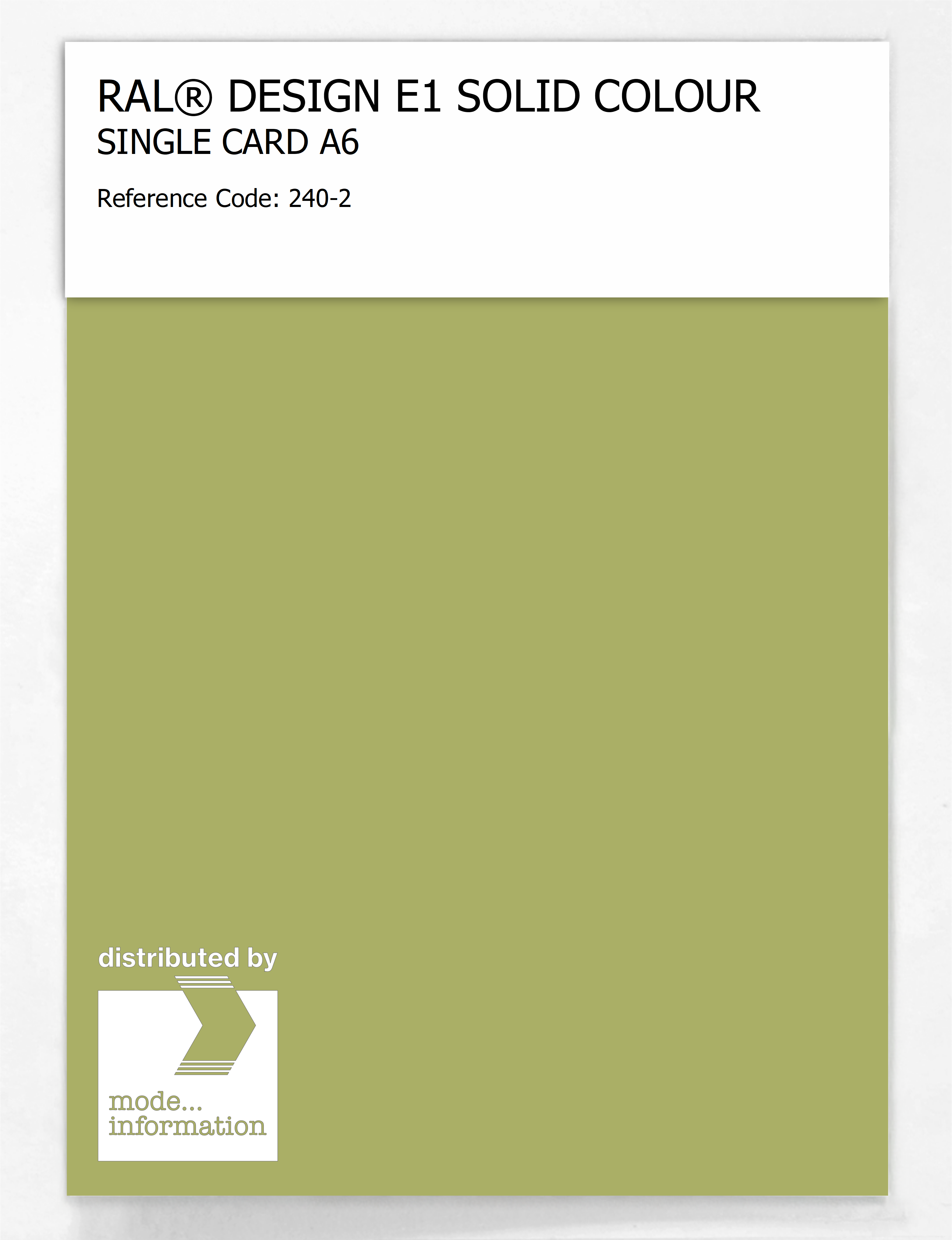 Product image 1 of the product “RAL® EFFECT E1 SINGLE CARD 200 SERIES 240-2 ”
