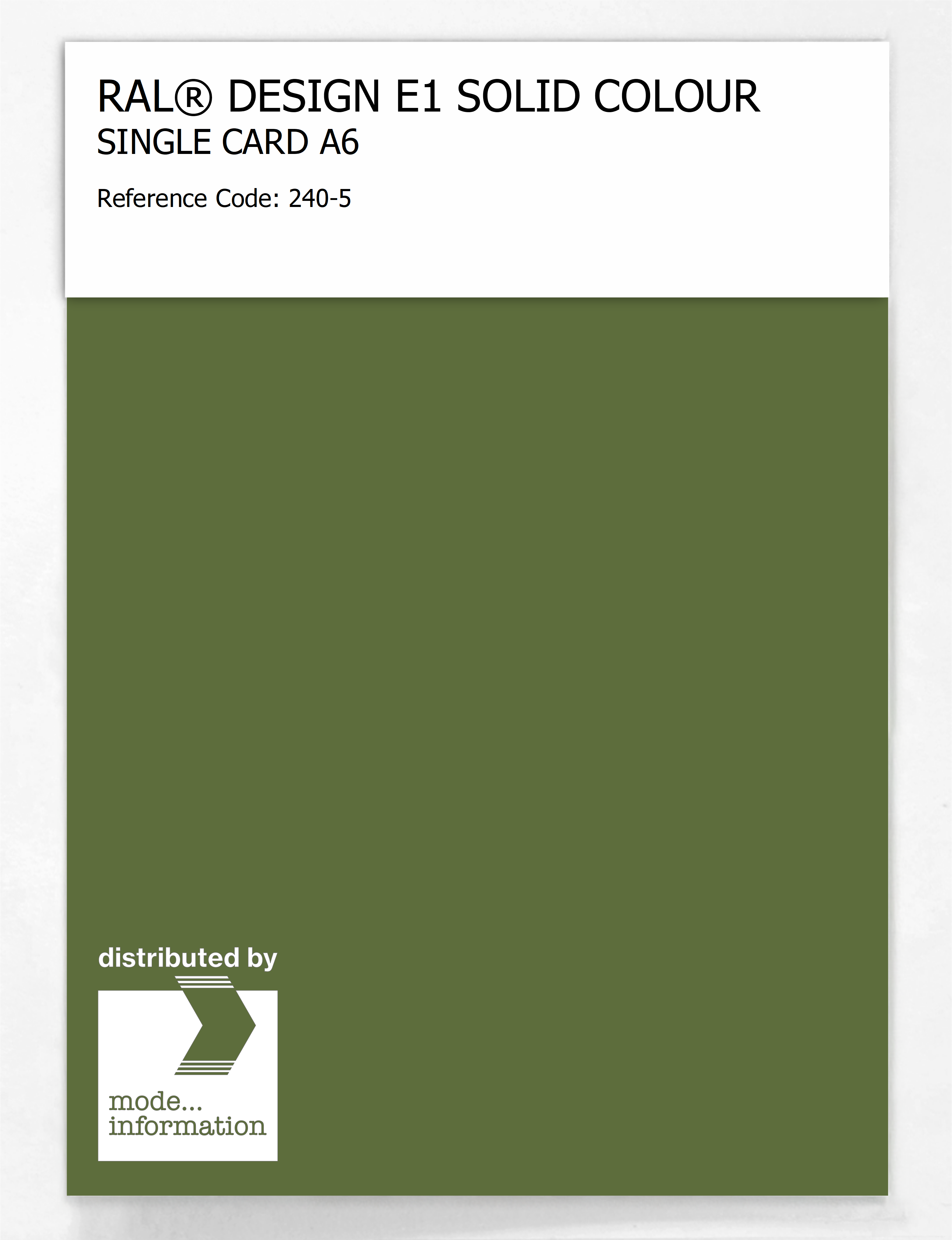 Product image 1 of the product “RAL® EFFECT E1 SINGLE CARD 200 SERIES 240-5 ”