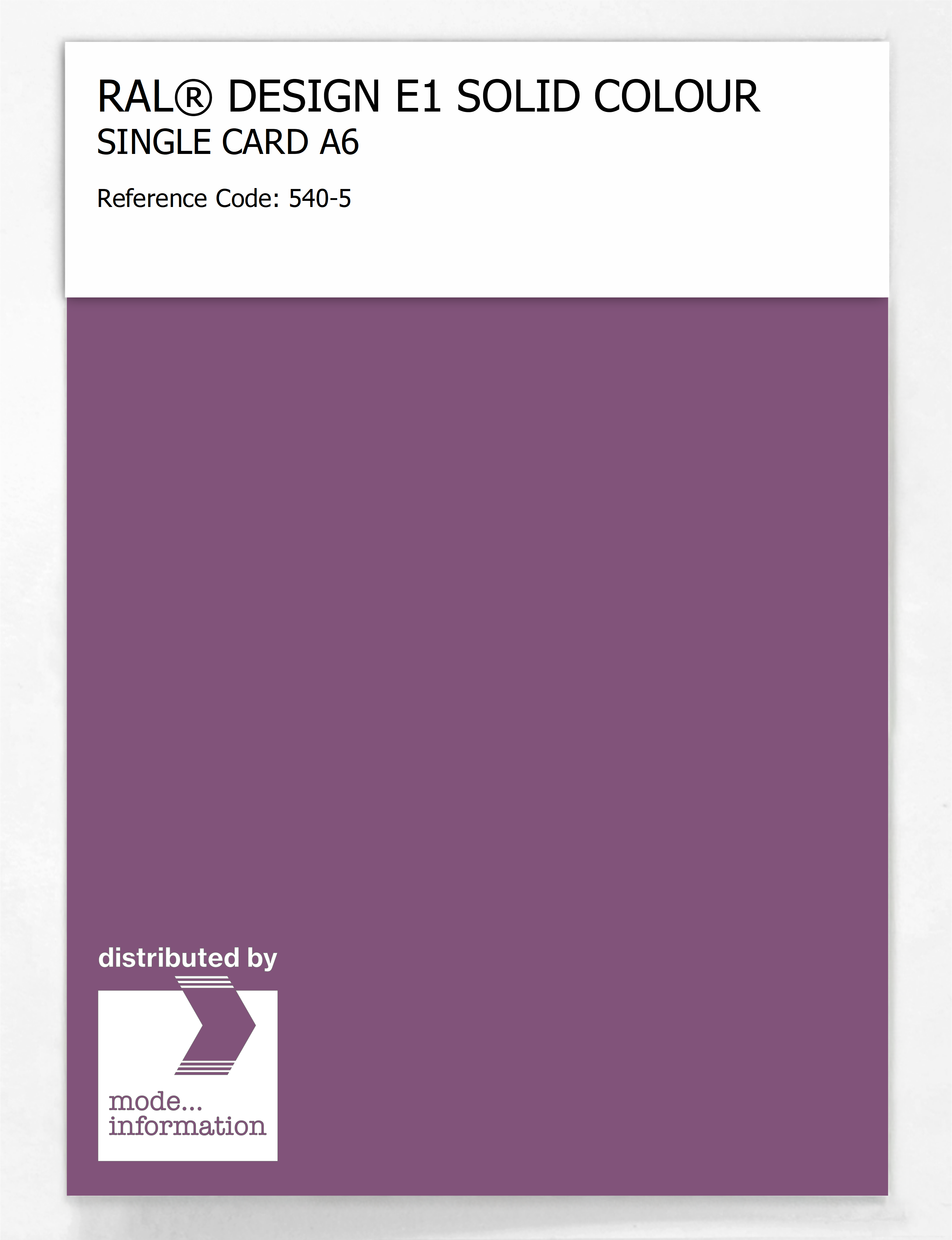 Product image 1 of the product “RAL® EFFECT E1 SINGLE CARD 500 SERIES 540-5 ”