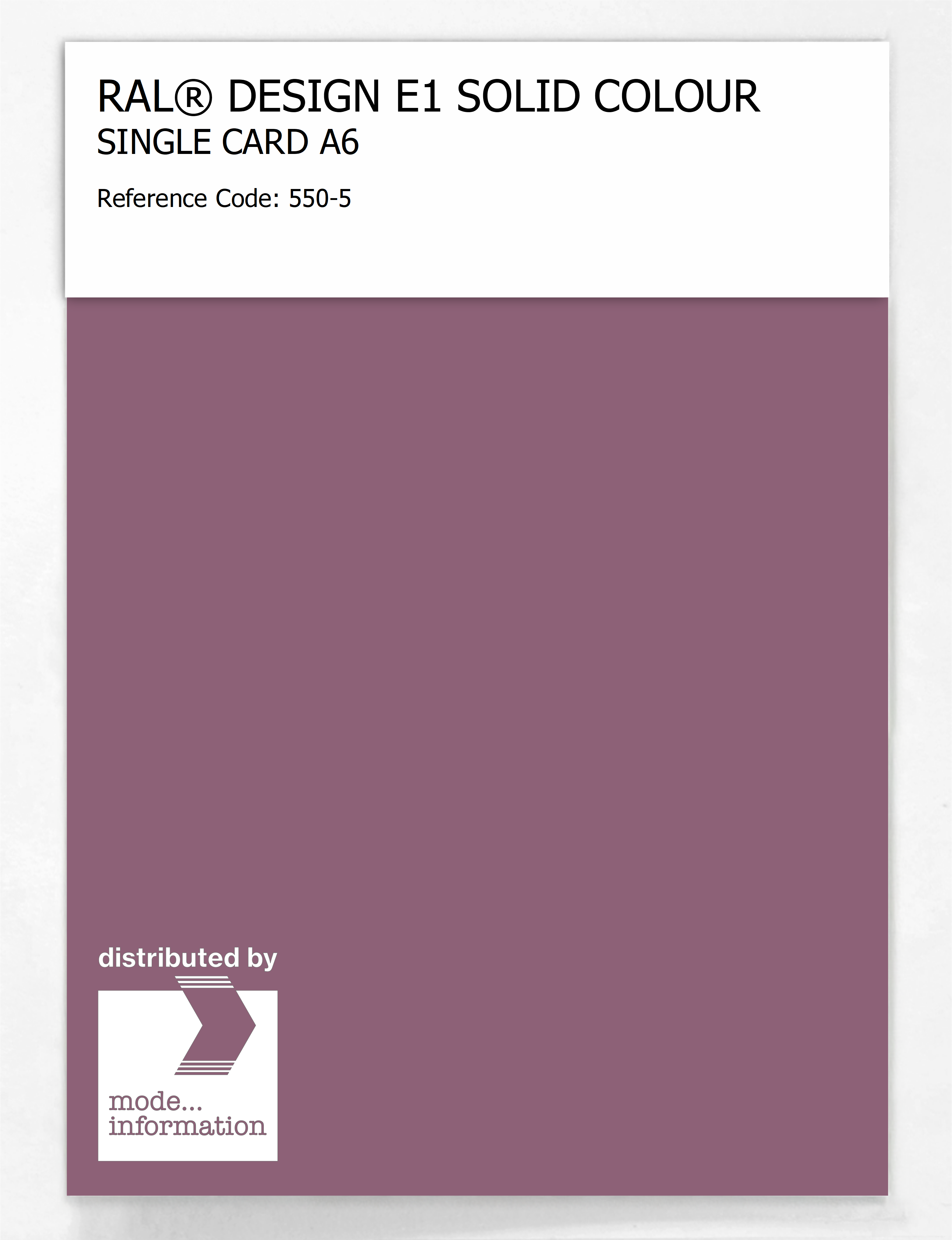 Artikelbild 1 des Artikels “RAL® EFFECT E1 SINGLE CARD 500 SERIES 550-5 “