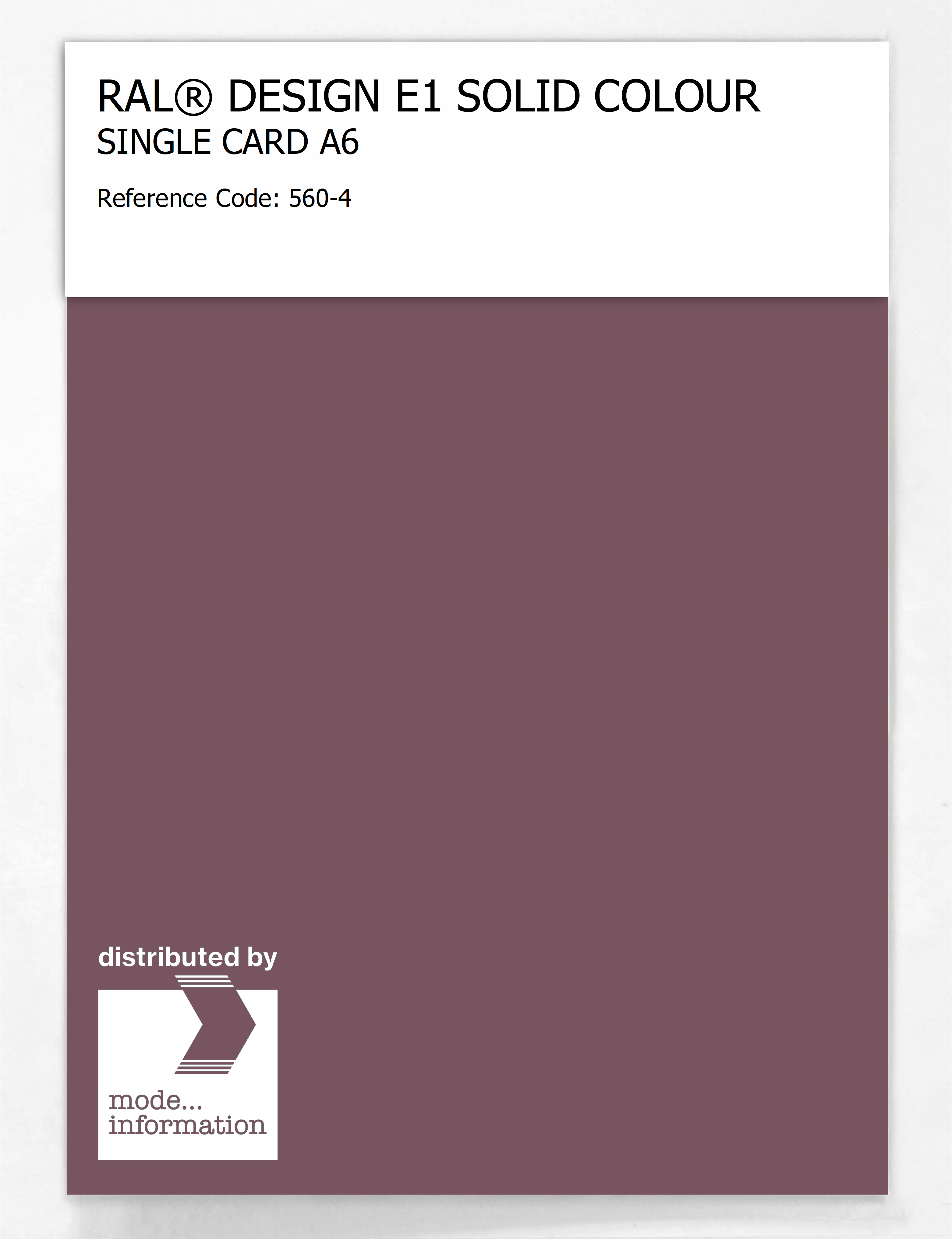 Product image 1 of the product “RAL® EFFECT E1 SINGLE CARD 500 SERIES 560-4 ”