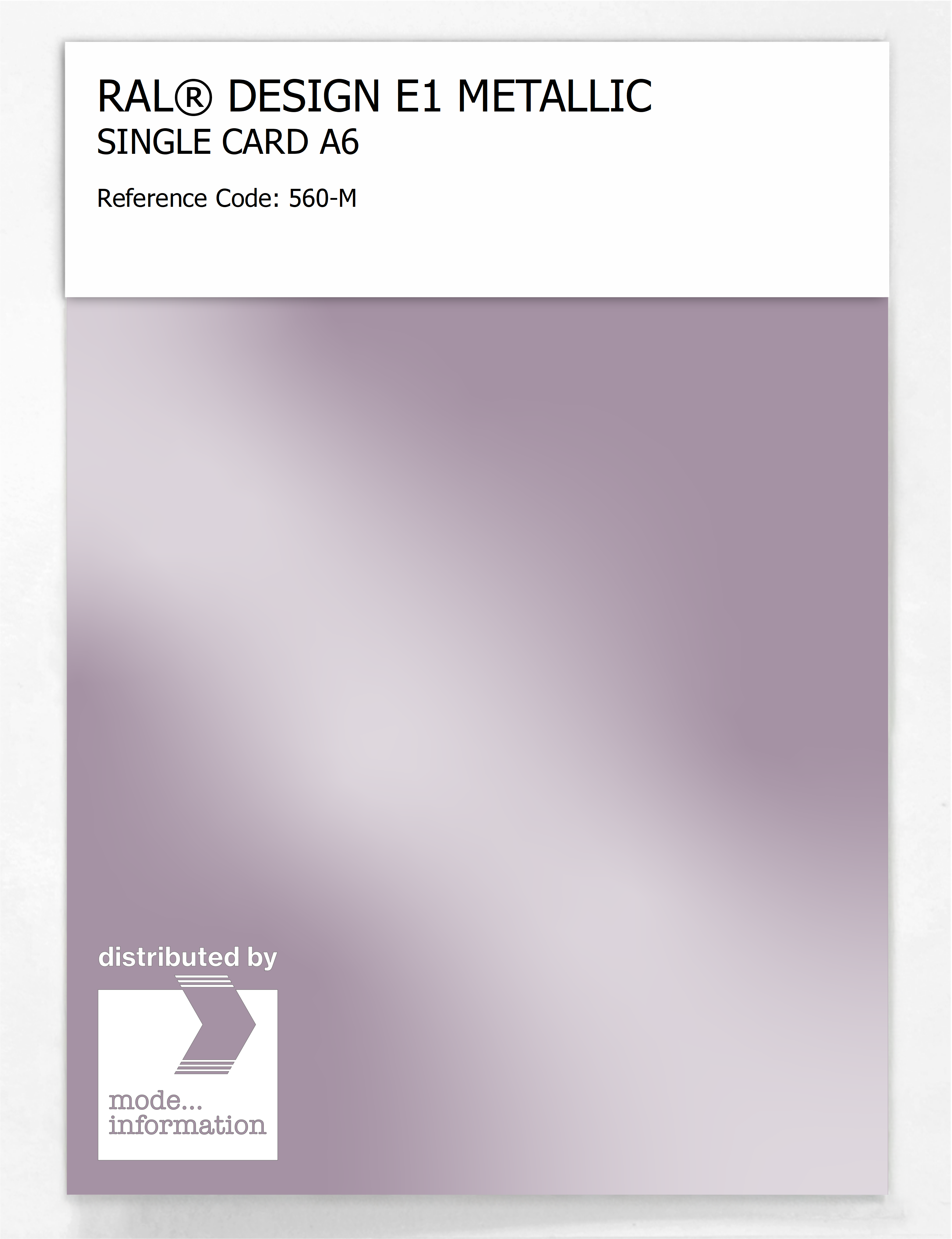 Product image 1 of the product “RAL® EFFECT E1 SINGLE CARD 500 SERIES 560-M METALLIC ”