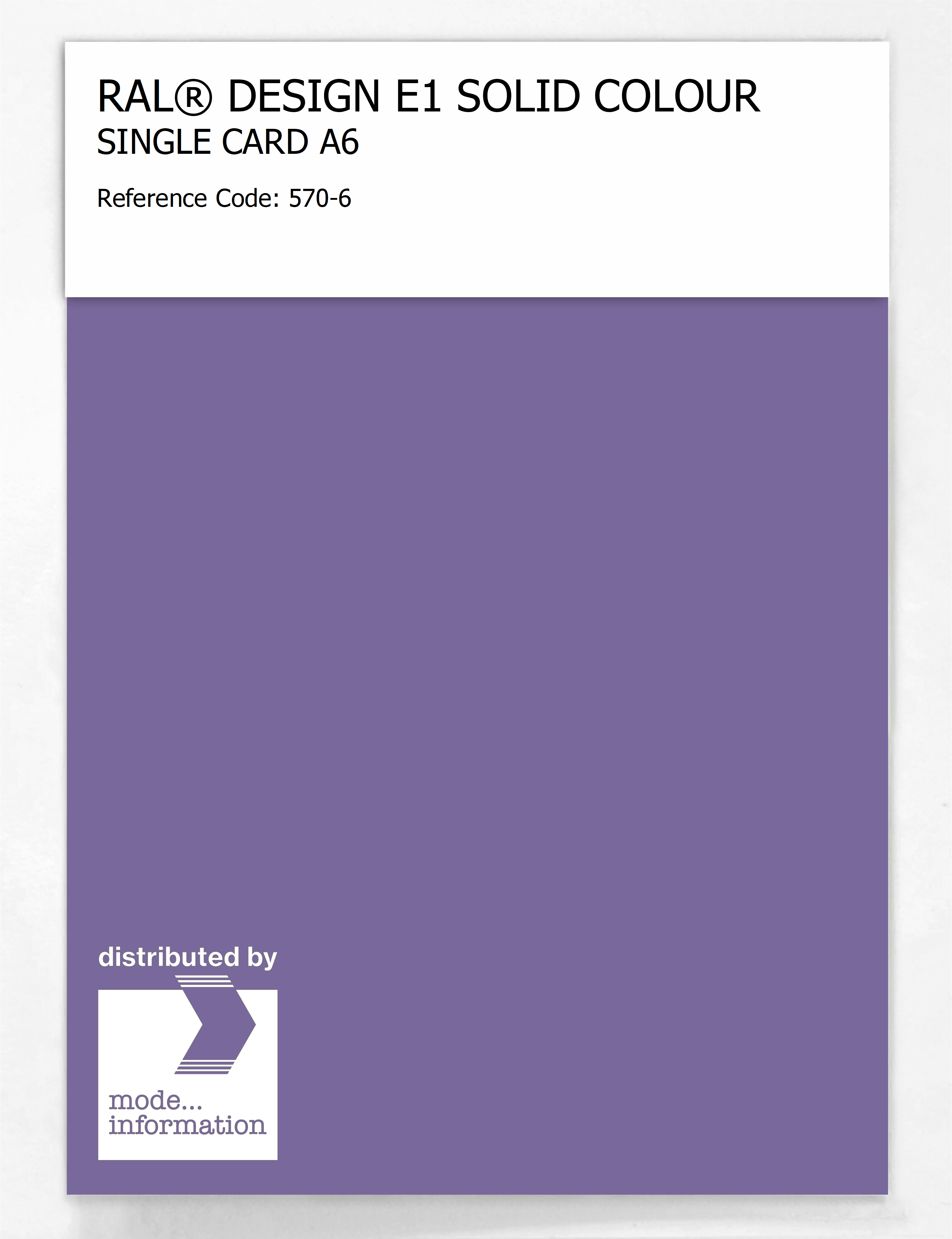 Artikelbild 1 des Artikels “RAL® EFFECT E1 SINGLE CARD 500 SERIES 570-6 “