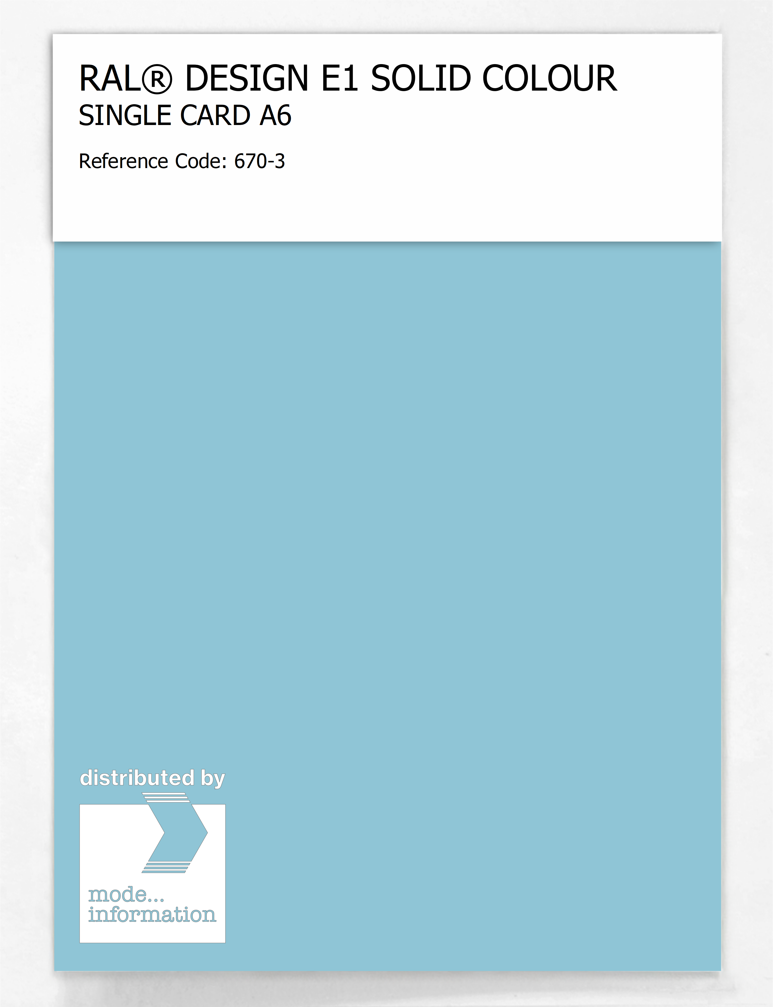 Product image 1 of the product “RAL® EFFECT E1 SINGLE CARD 600 SERIES 670-3 ”