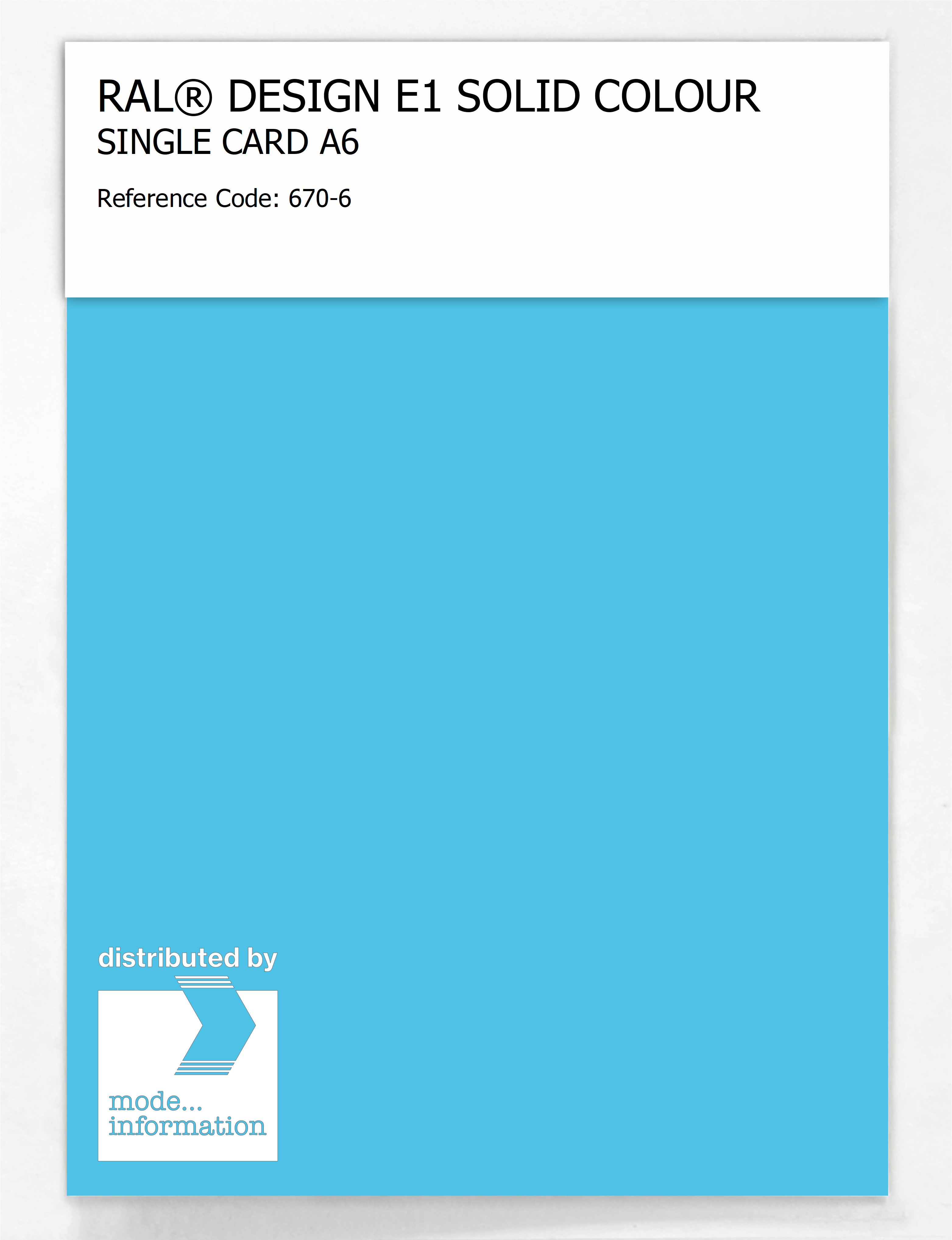 Product image 1 of the product “RAL® EFFECT E1 SINGLE CARD 600 SERIES 670-6 ”