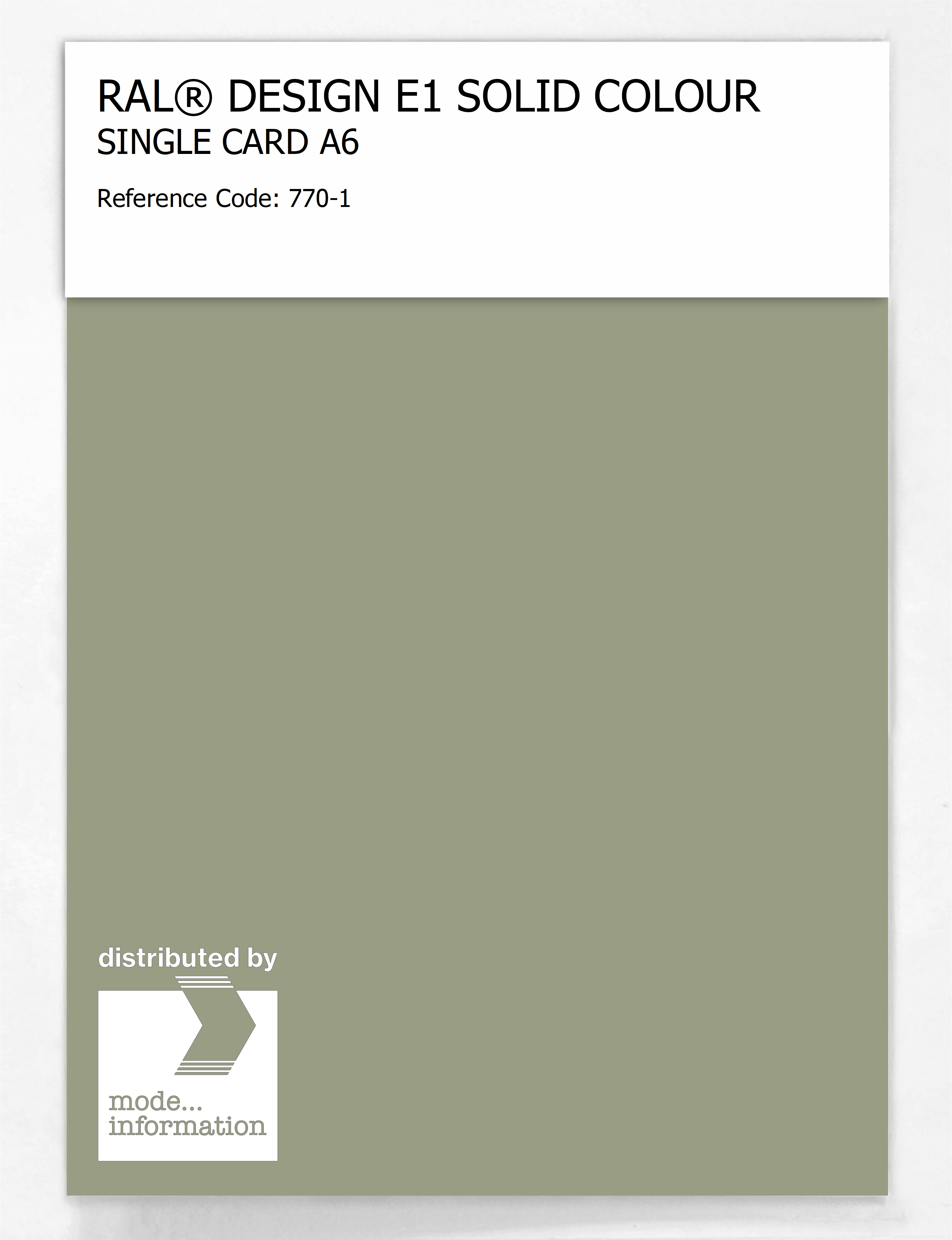 Product image 1 of the product “RAL® EFFECT E1 SINGLE CARD 700 SERIES 770-1 ”