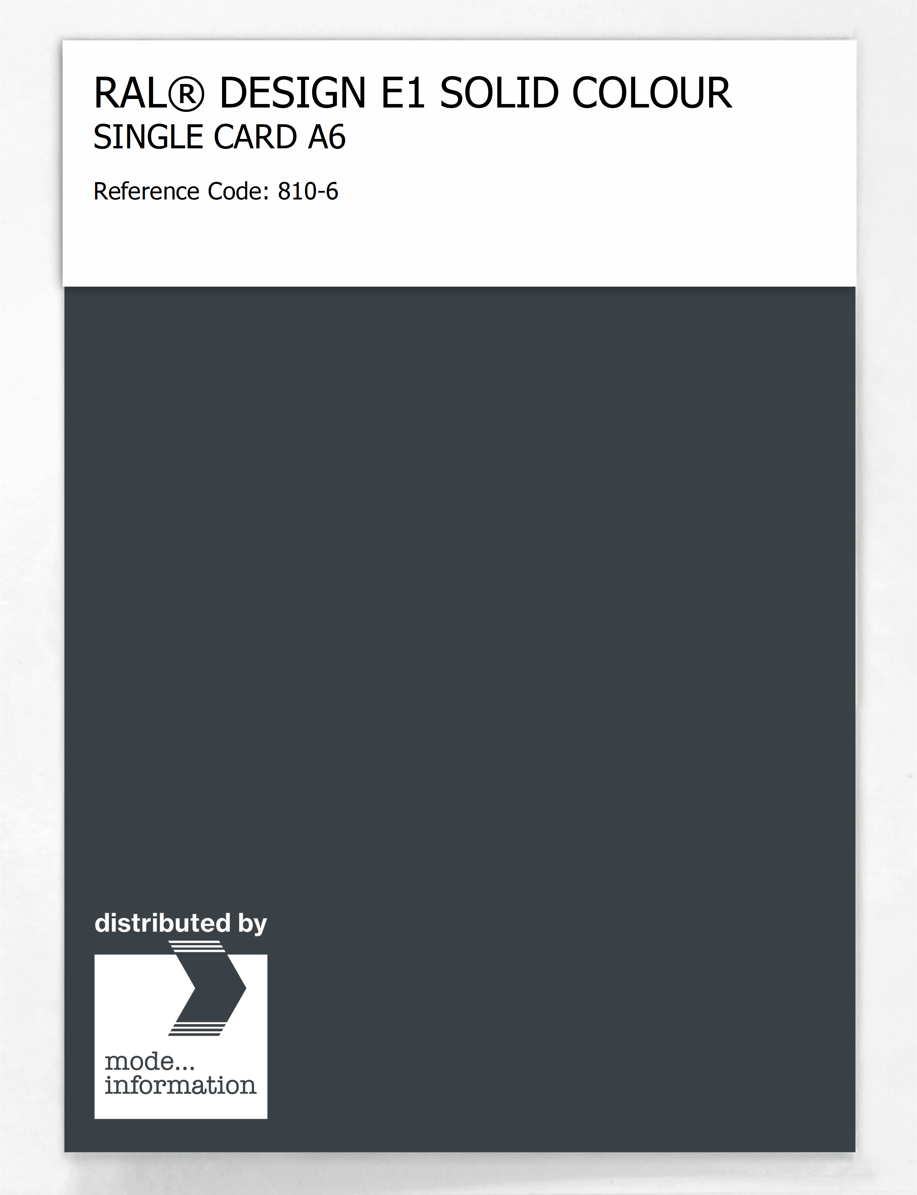Product image 1 of the product “RAL® EFFECT E1 SINGLE CARD 800 SERIES 810-6 ”