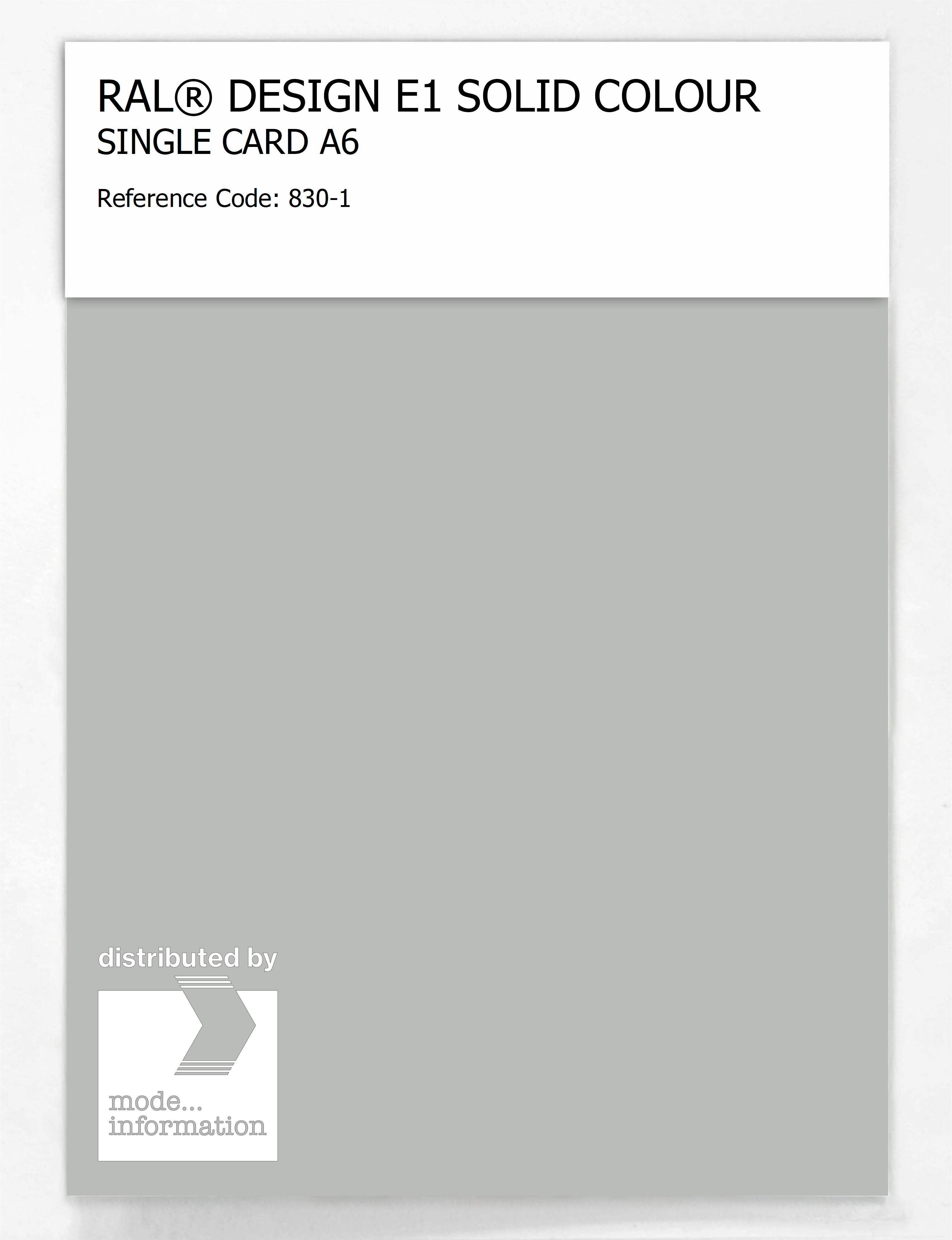 Product image 1 of the product “RAL® EFFECT E1 SINGLE CARD 800 SERIES 830-1 ”