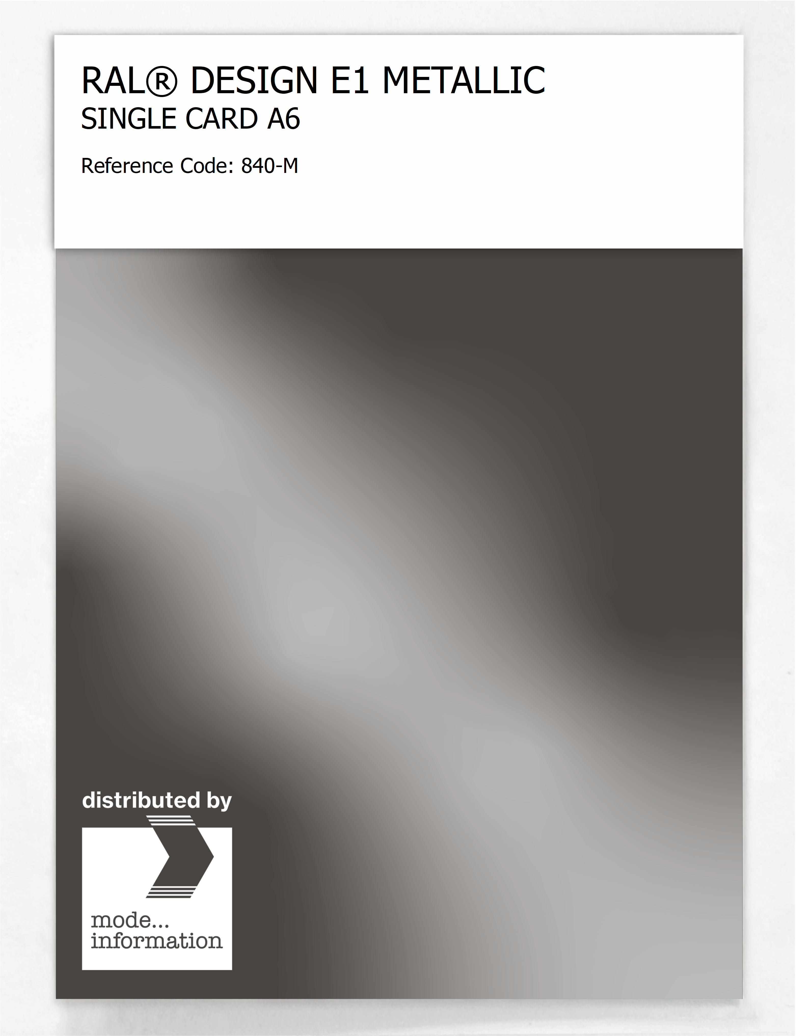 Product image 1 of the product “RAL® EFFECT E1 SINGLE CARD 800 SERIES 840-M METALLIC ”