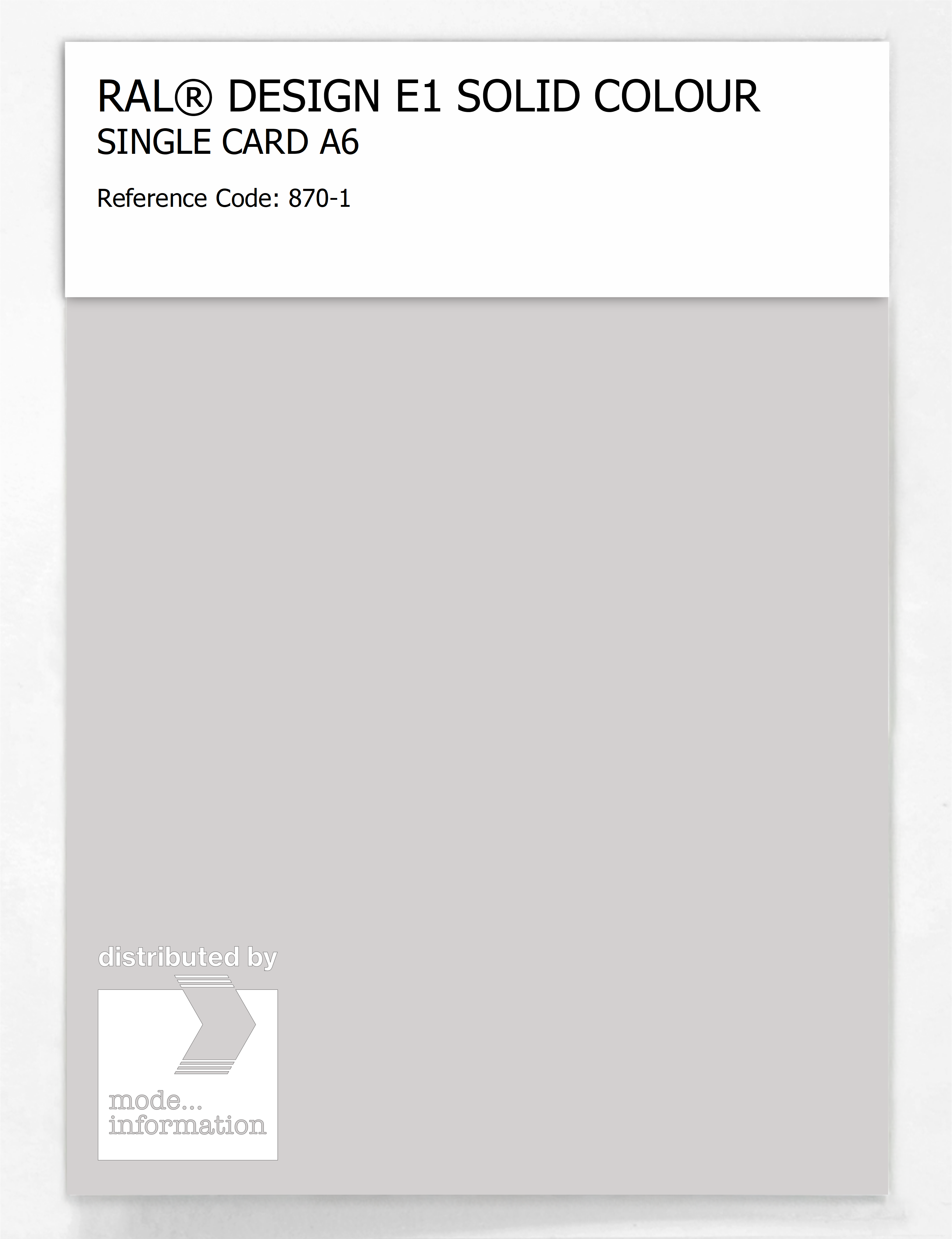 Artikelbild 1 des Artikels “RAL® EFFECT E1 SINGLE CARD 800 SERIES 870-1 “