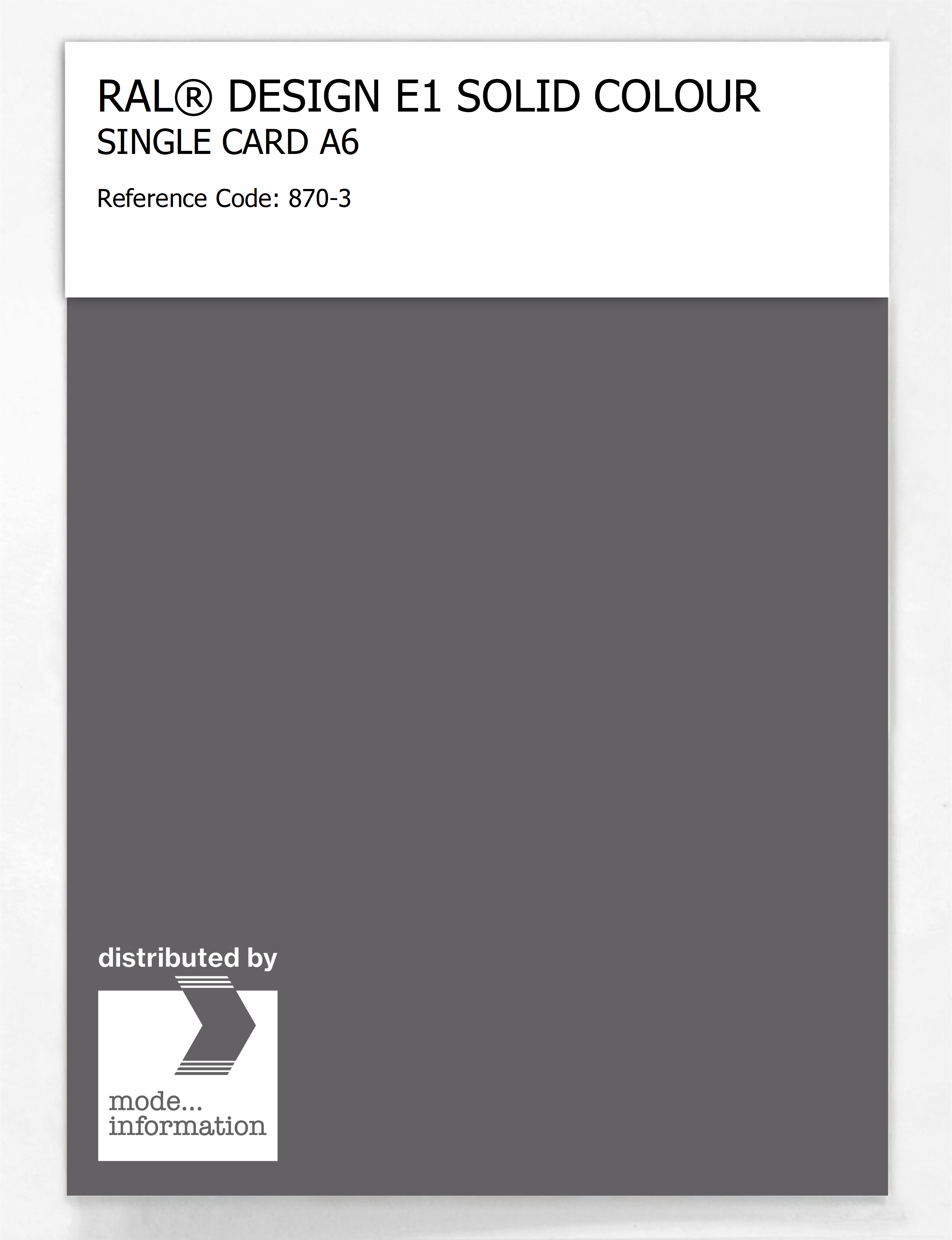 Artikelbild 1 des Artikels “RAL® EFFECT E1 SINGLE CARD 800 SERIES 870-3 “