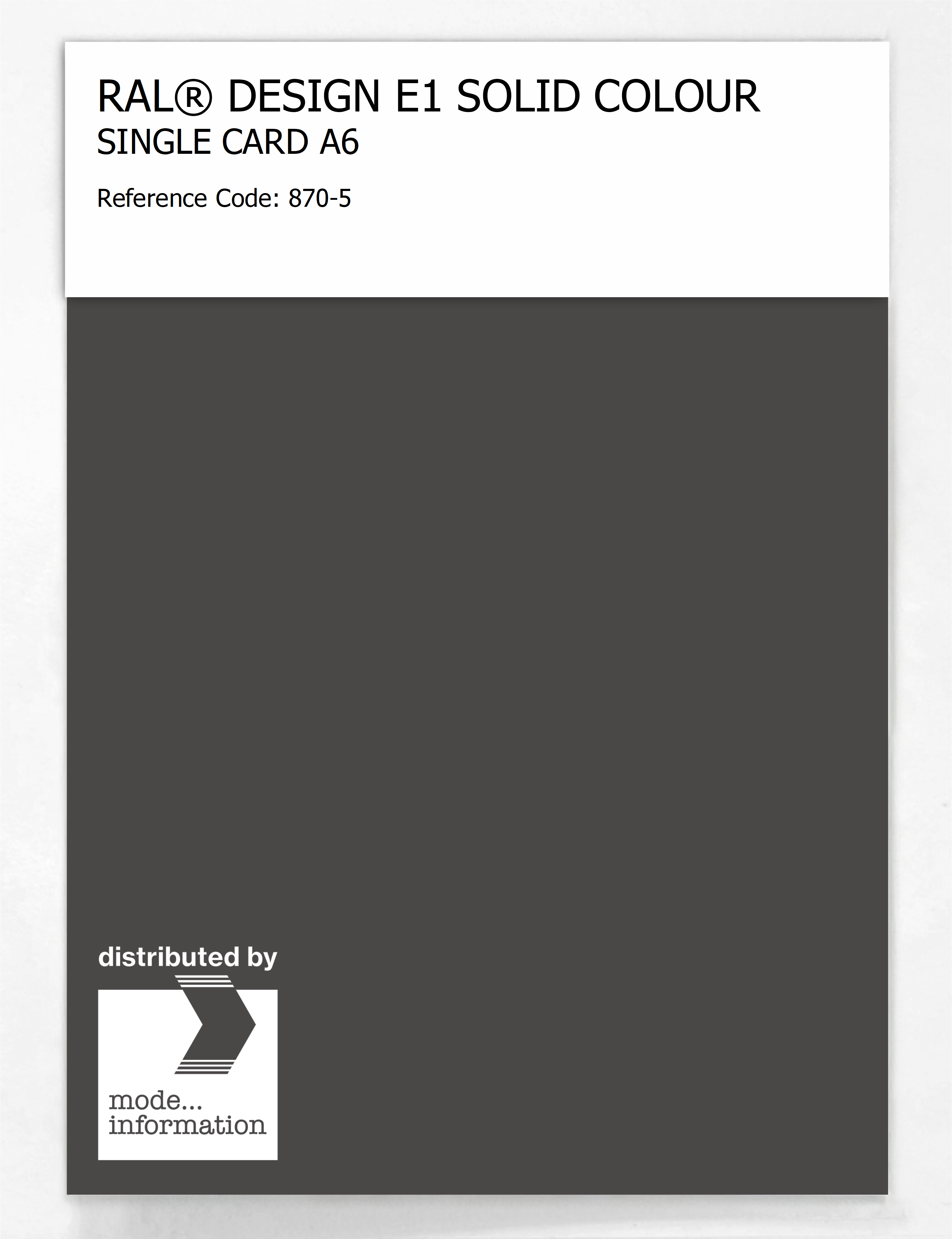 Artikelbild 1 des Artikels “RAL® EFFECT E1 SINGLE CARD 800 SERIES 870-5 “