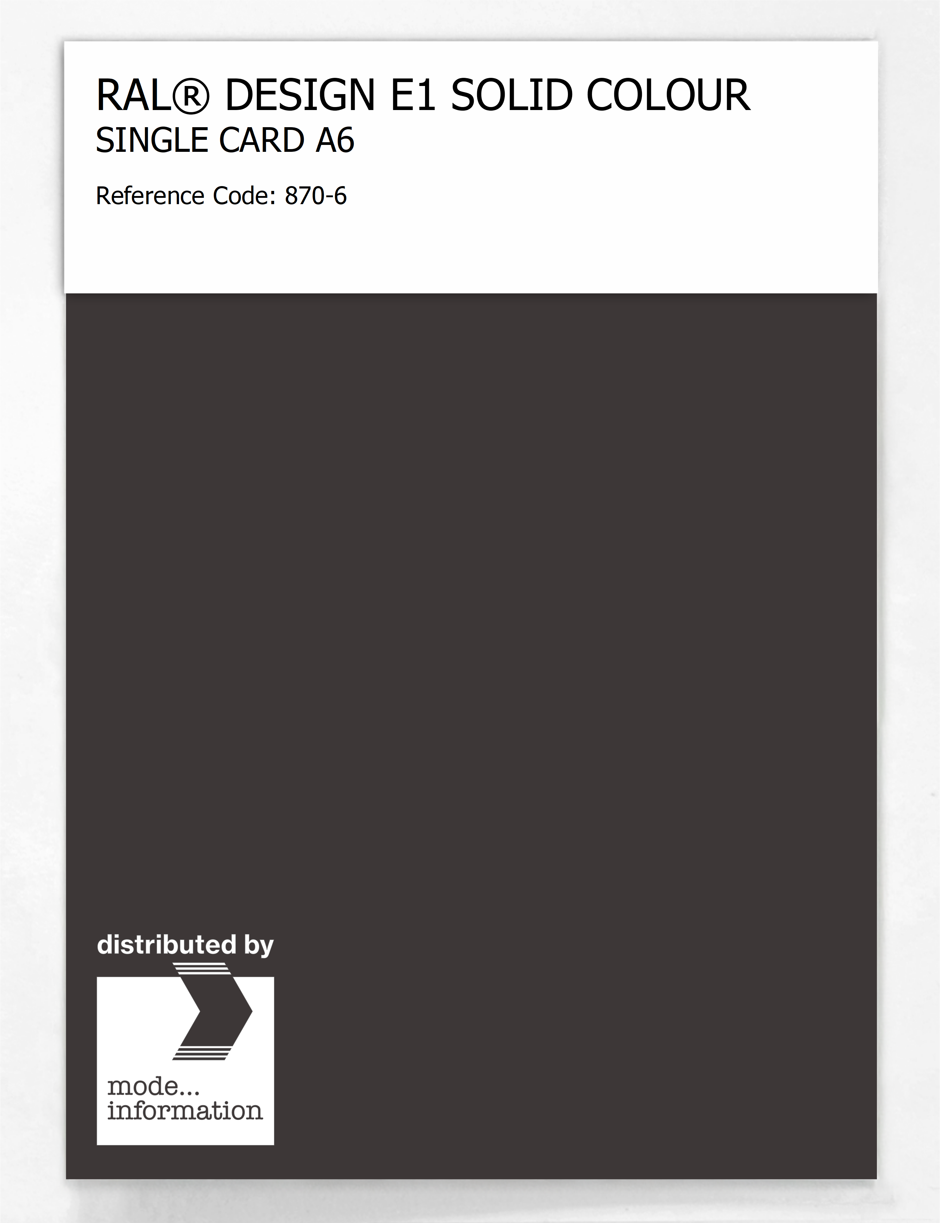 Product image 1 of the product “RAL® EFFECT E1 SINGLE CARD 800 SERIES 870-6 ”