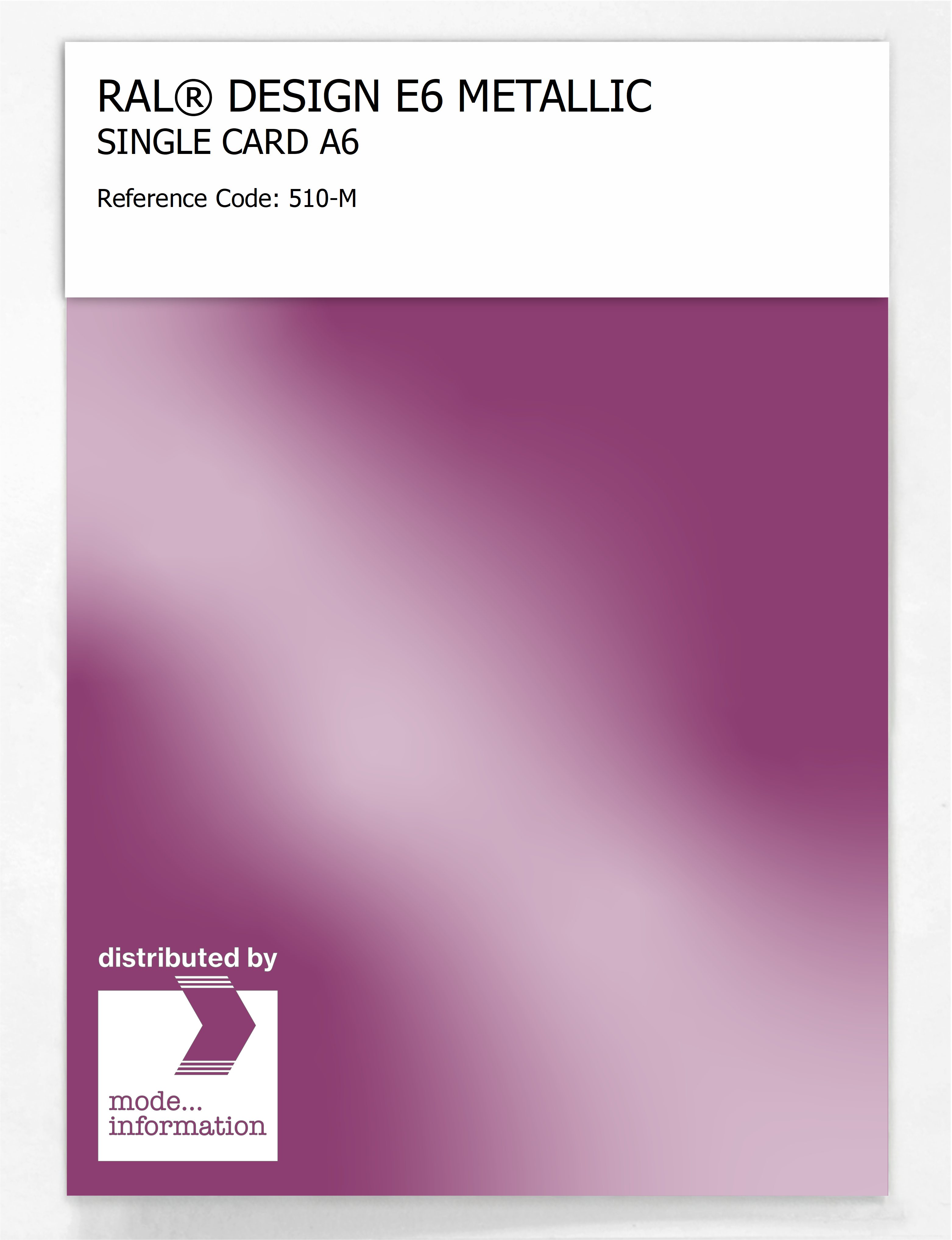 Product image 1 of the product “RAL® EFFECT E6 SINGLE CARD 500 SERIES 510-M METALLIC ”