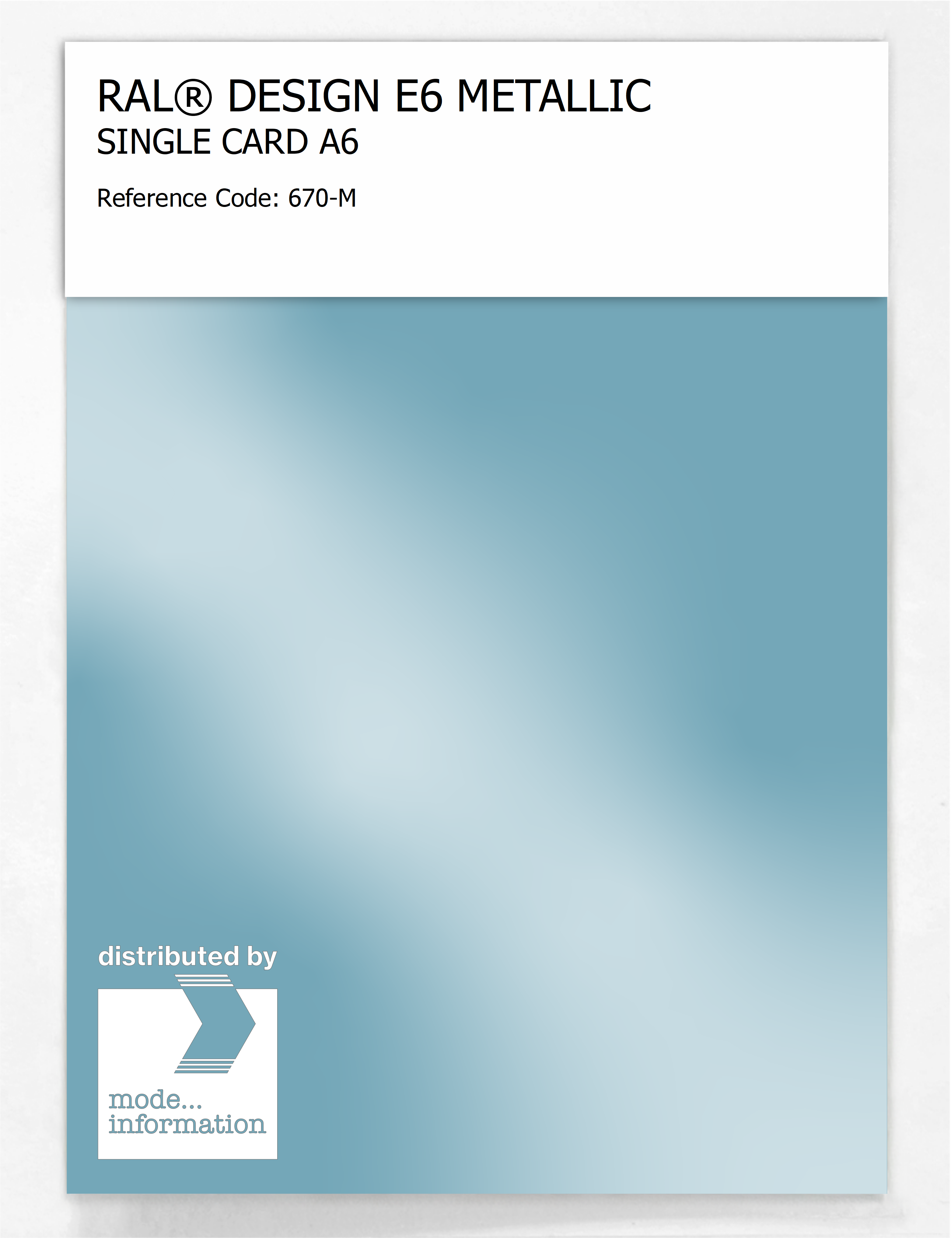 Product image 1 of the product “RAL® EFFECT E6 SINGLE CARD 600 SERIES 670-M METALLIC ”