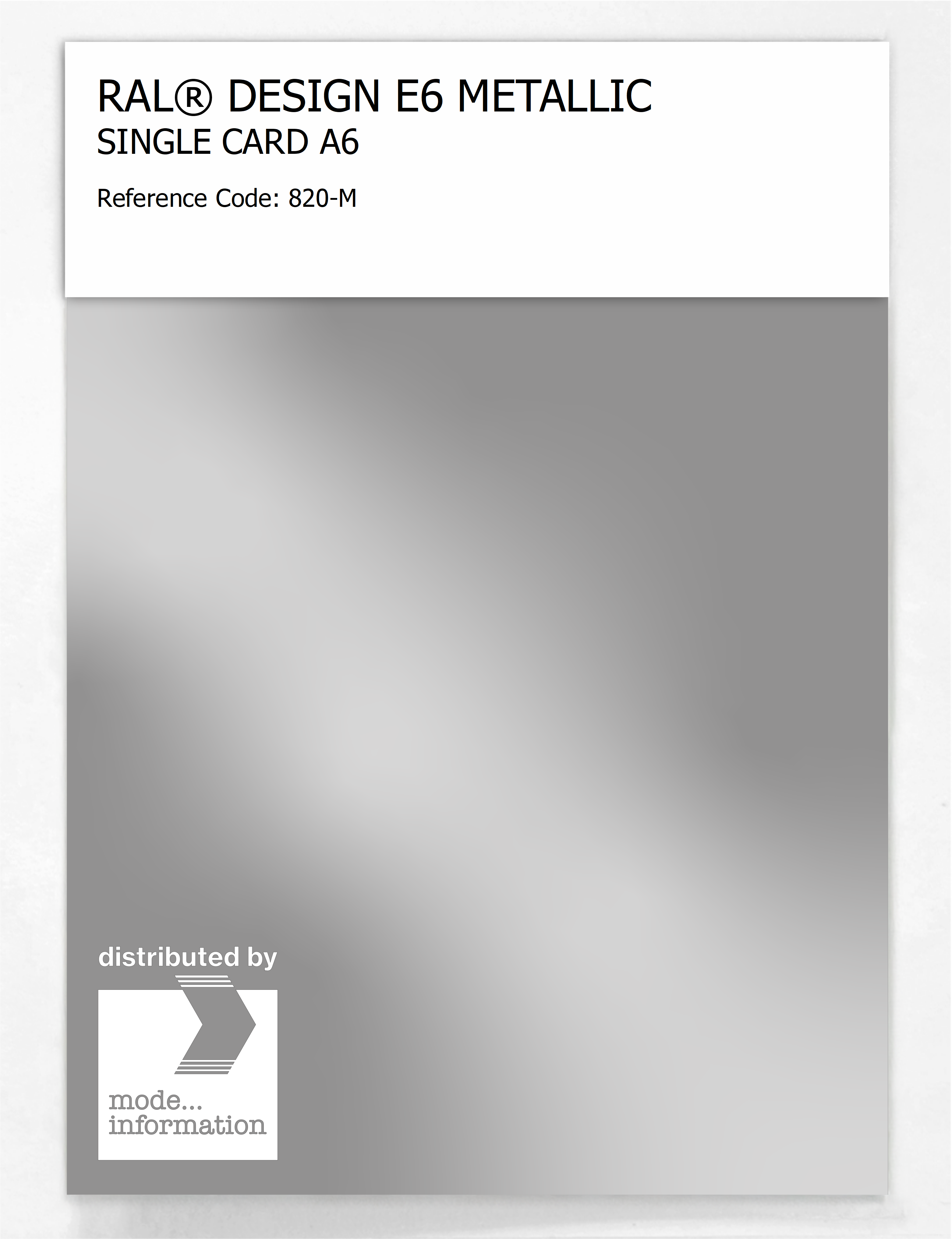 Artikelbild 1 des Artikels “RAL® EFFECT E6 SINGLE CARD 800 SERIES 820-M METALLIC “