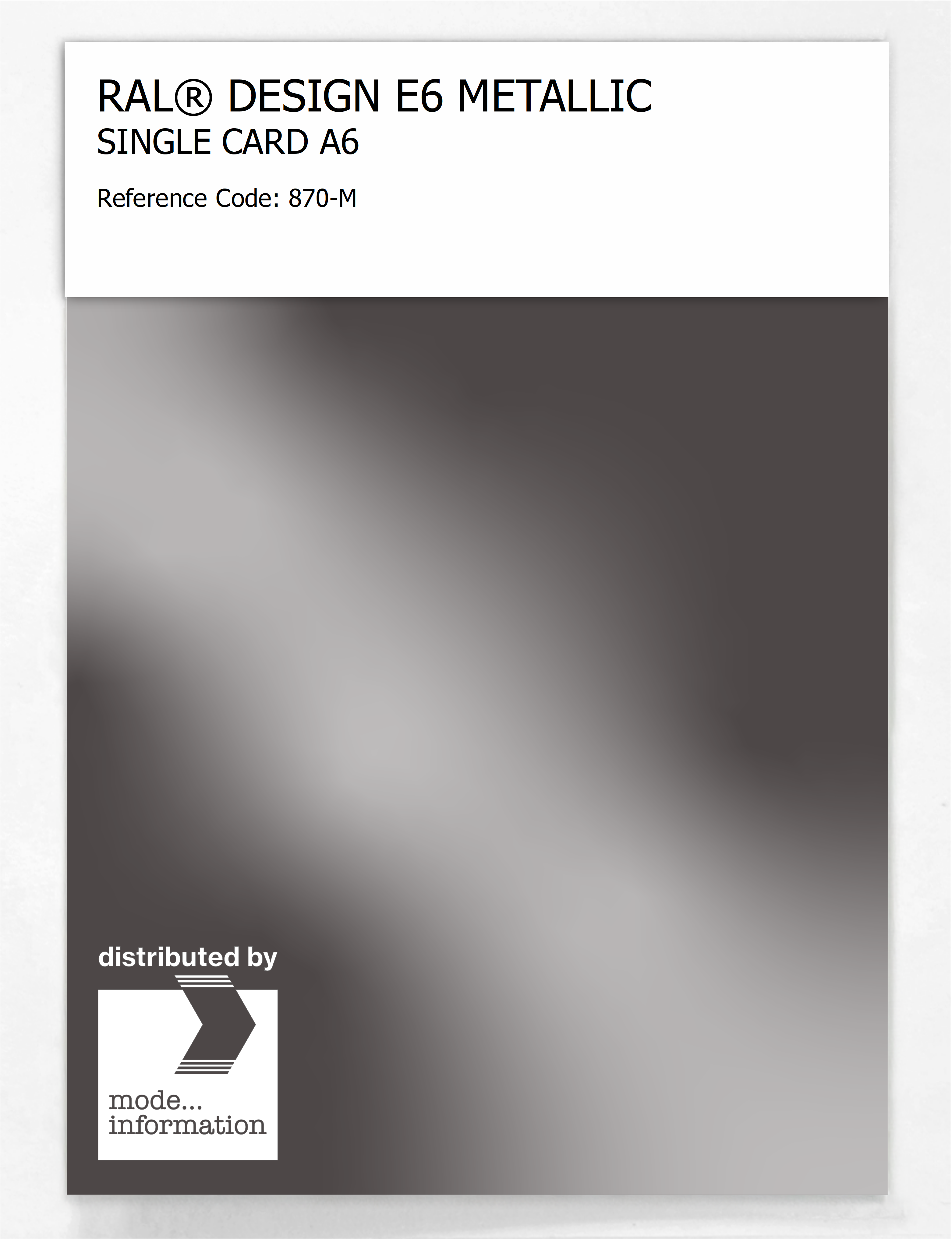 Product image 1 of the product “RAL® EFFECT E6 SINGLE CARD 800 SERIES 870-M METALLIC ”